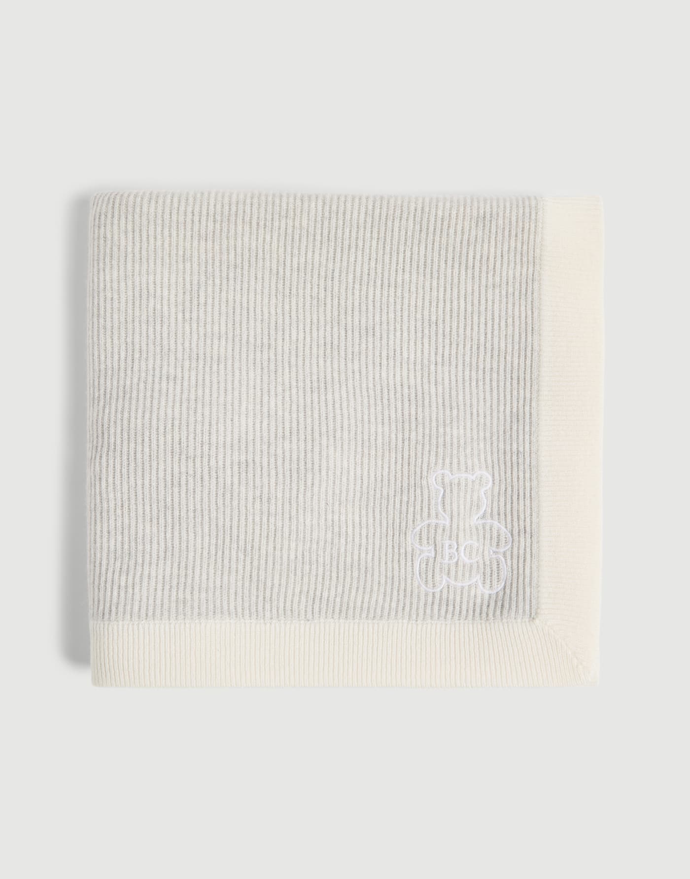 Bernie Baby rib knit blanket Fog Baby - Brunello Cucinelli