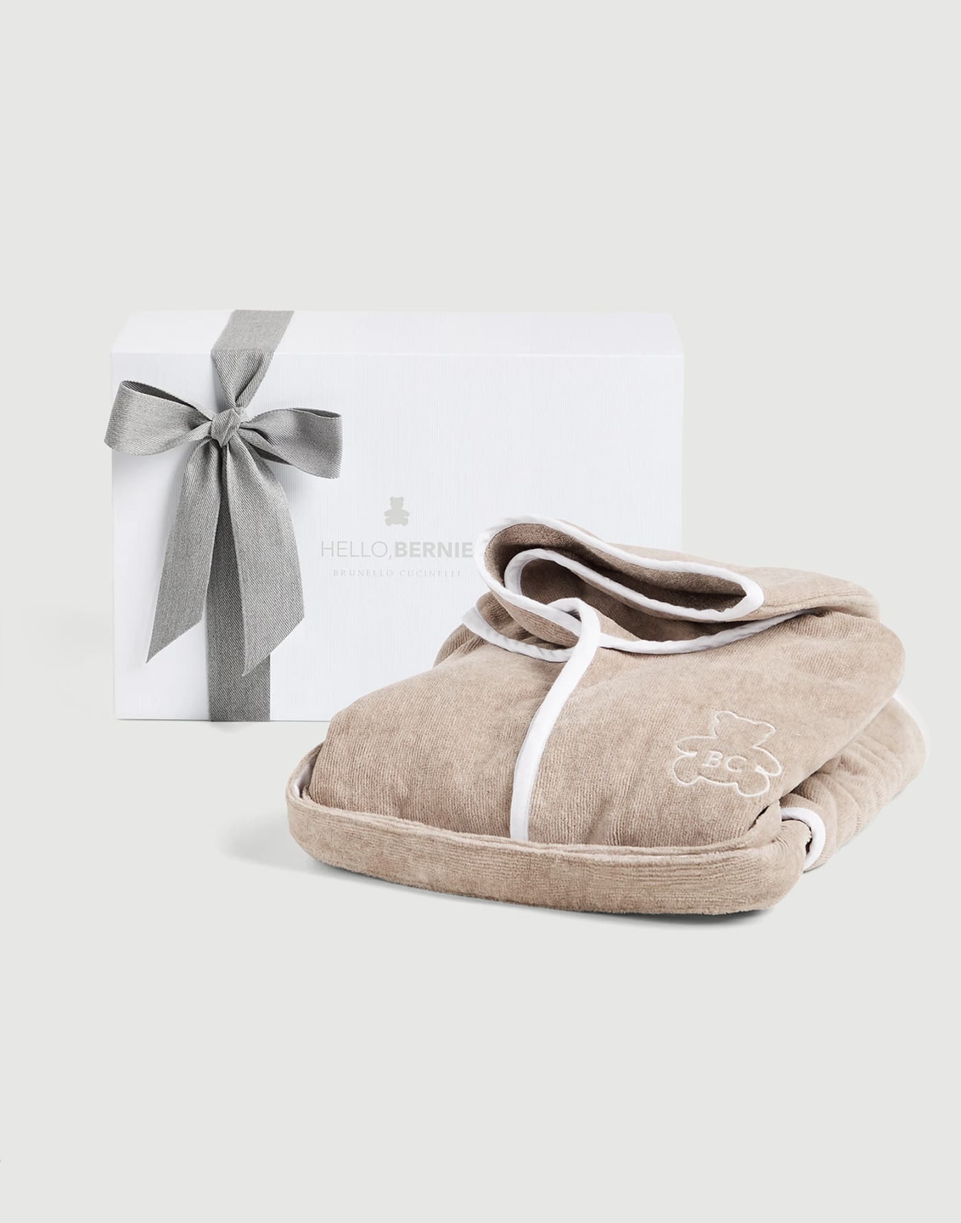 Cotton terrycloth bathrobe Beige Baby - Brunello Cucinelli
