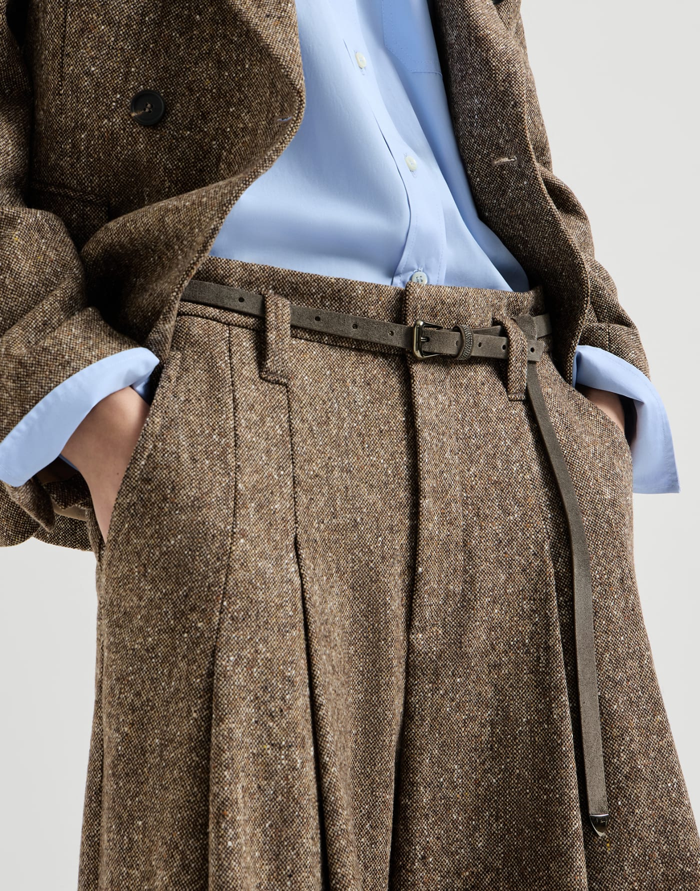 Cintura in camoscio con Shiny Loop Pepe Donna - Brunello Cucinelli