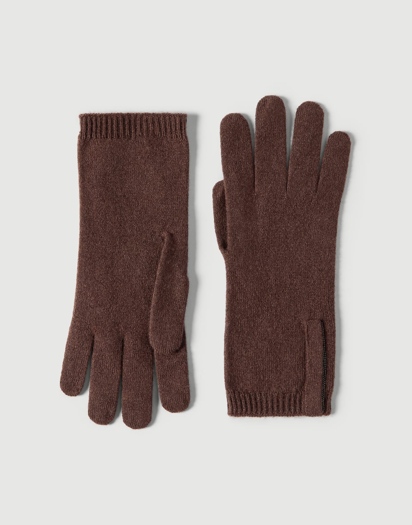 Cashmere knit gloves with monili Brown Woman - Brunello Cucinelli