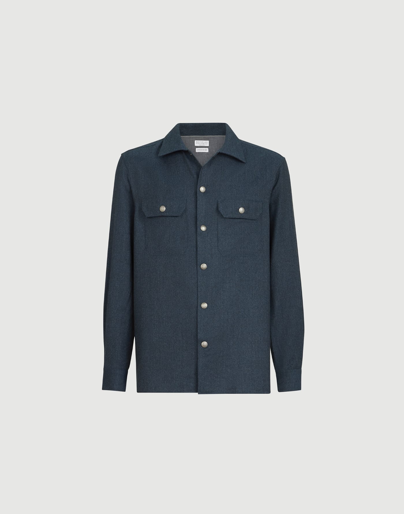 Overshirt with spread collar Denim Man - Brunello Cucinelli