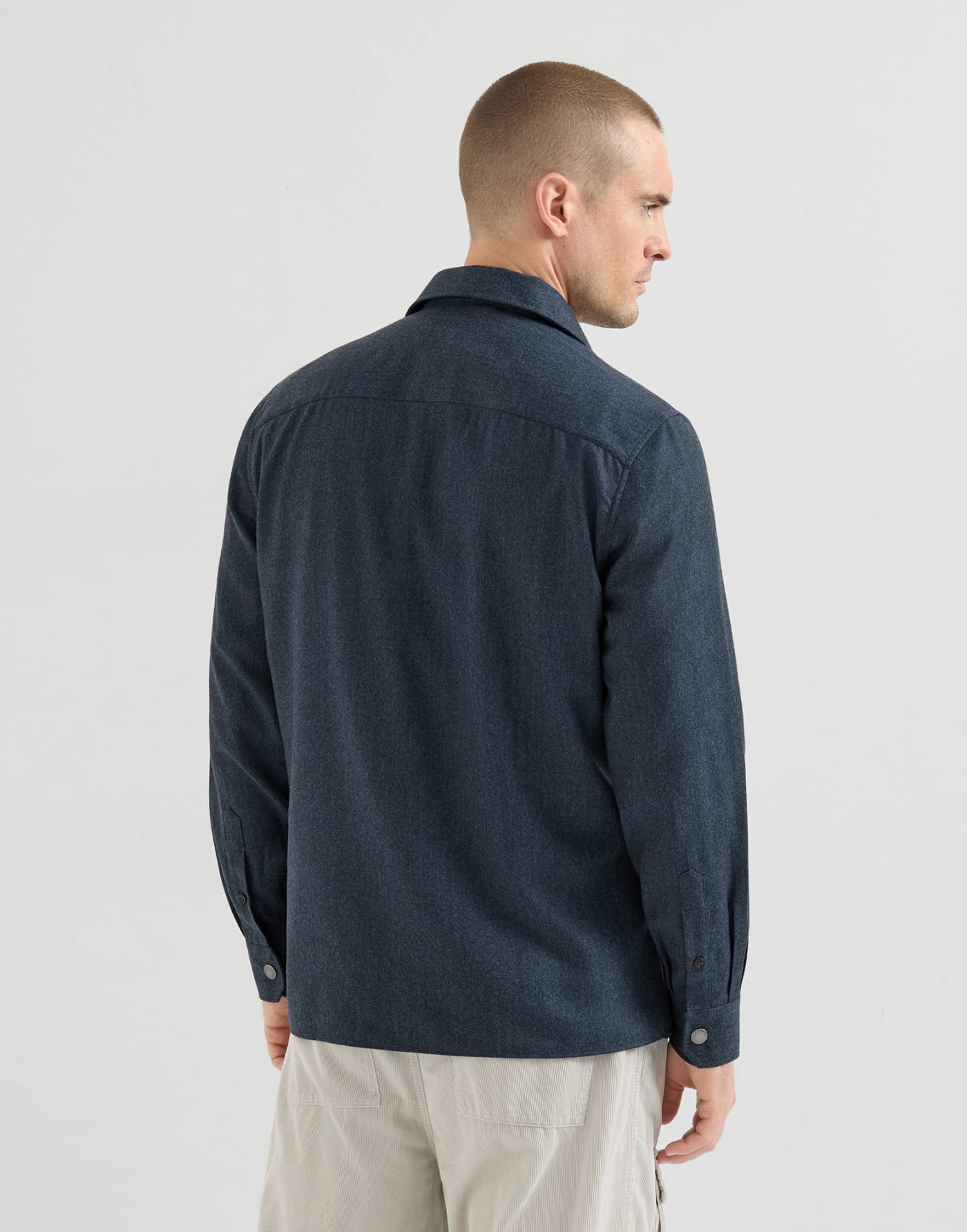 Overshirt with spread collar Denim Man - Brunello Cucinelli
