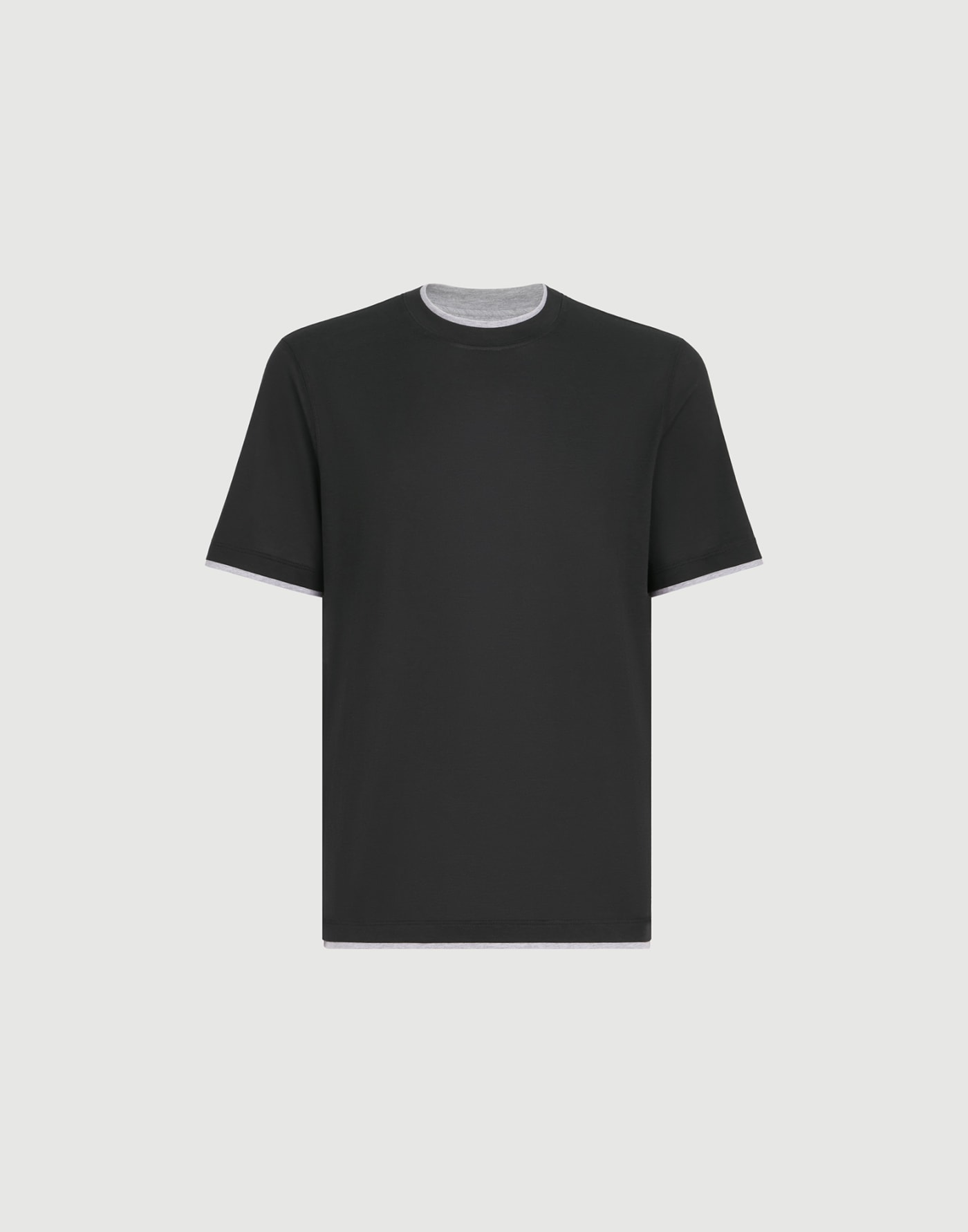 Lightweight jersey T-shirt Black Man - Brunello Cucinelli
