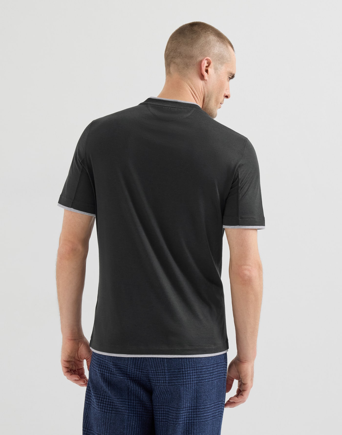 Lightweight jersey T-shirt Black Man - Brunello Cucinelli