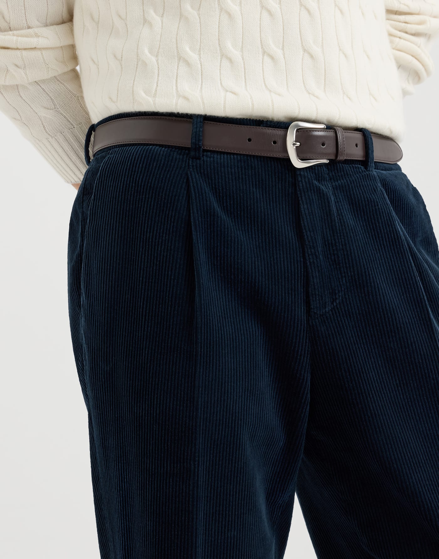 Corduroy trousers Navy Blue Man - Brunello Cucinelli
