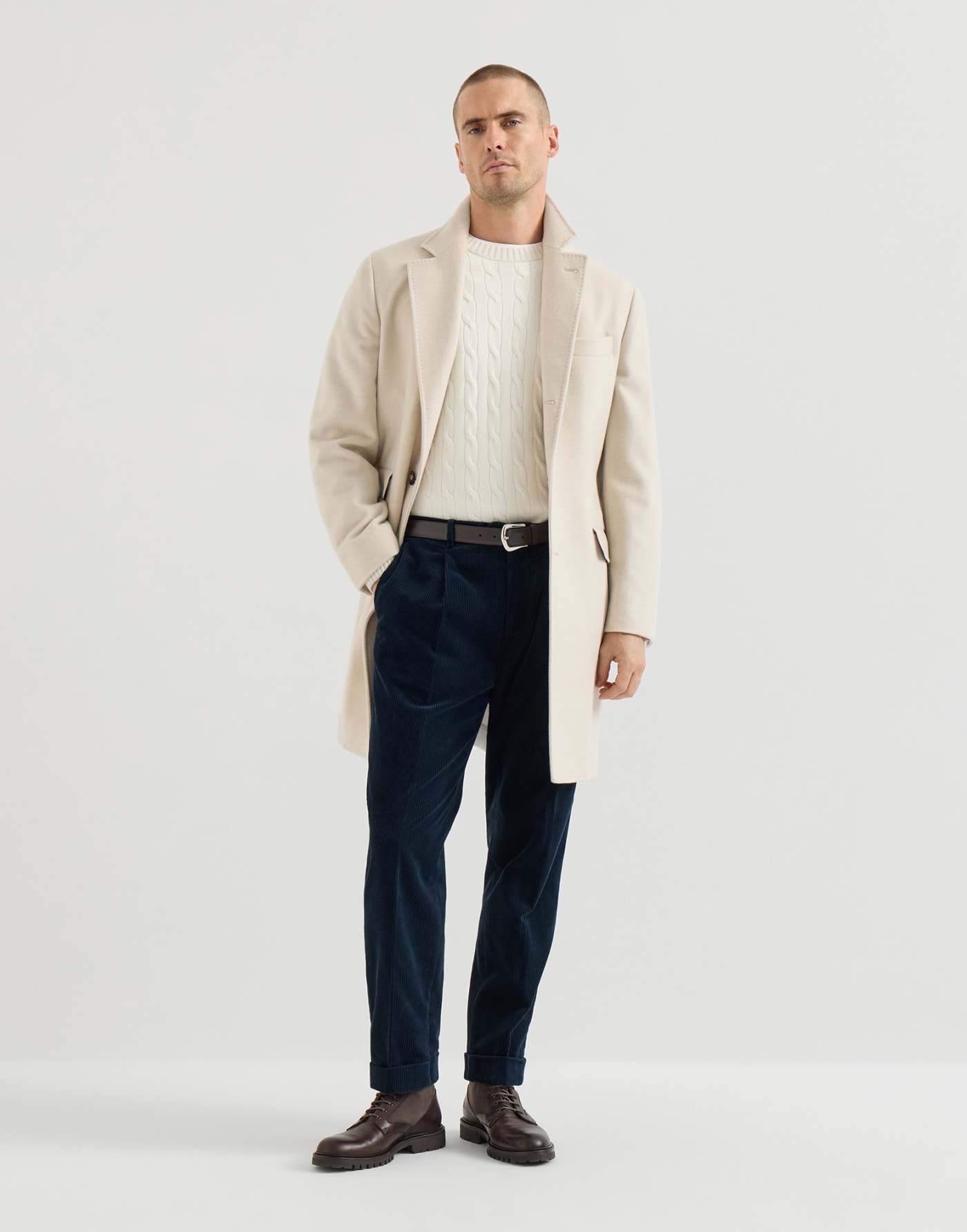Corduroy trousers Navy Blue Man - Brunello Cucinelli