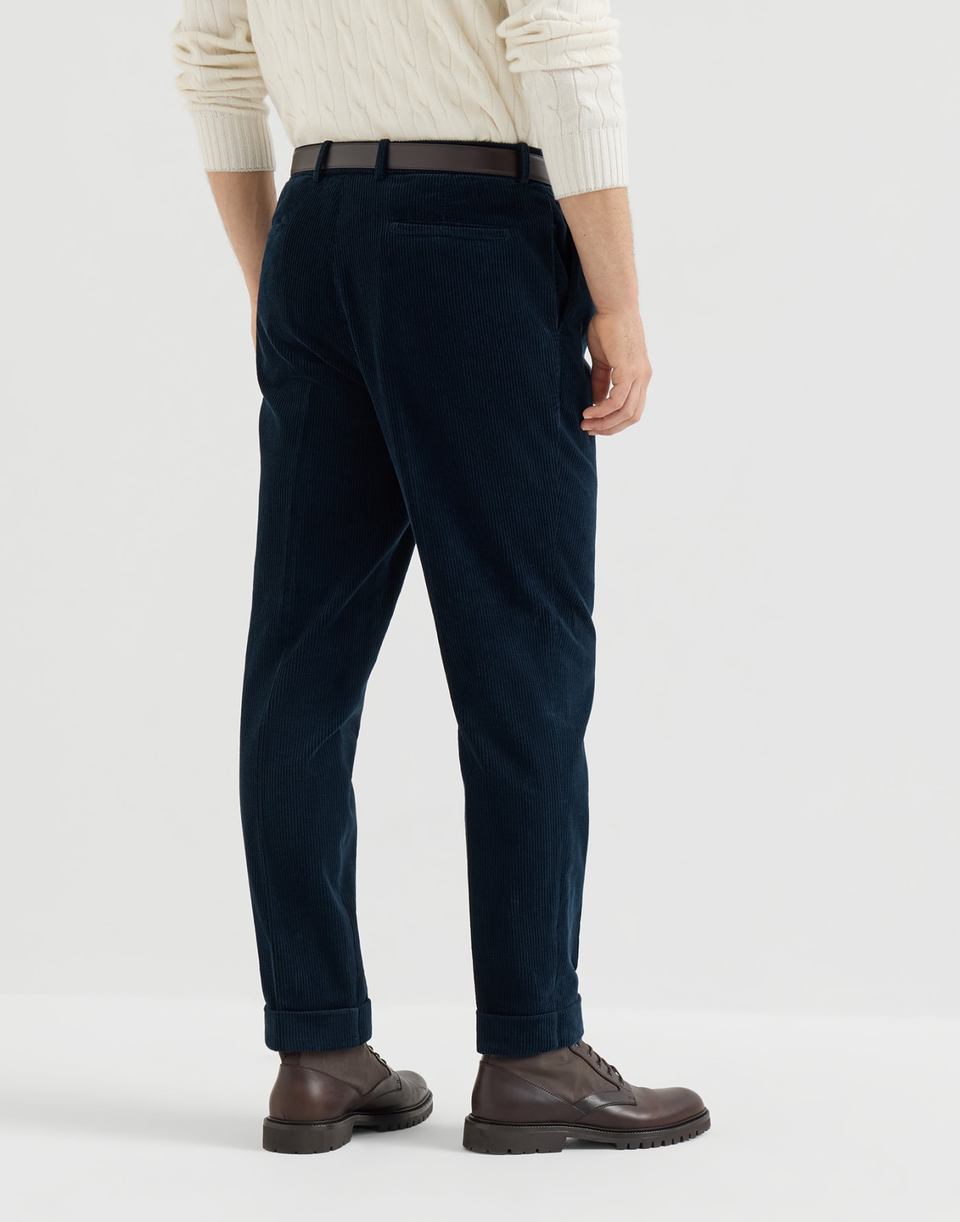 Corduroy trousers Navy Blue Man - Brunello Cucinelli