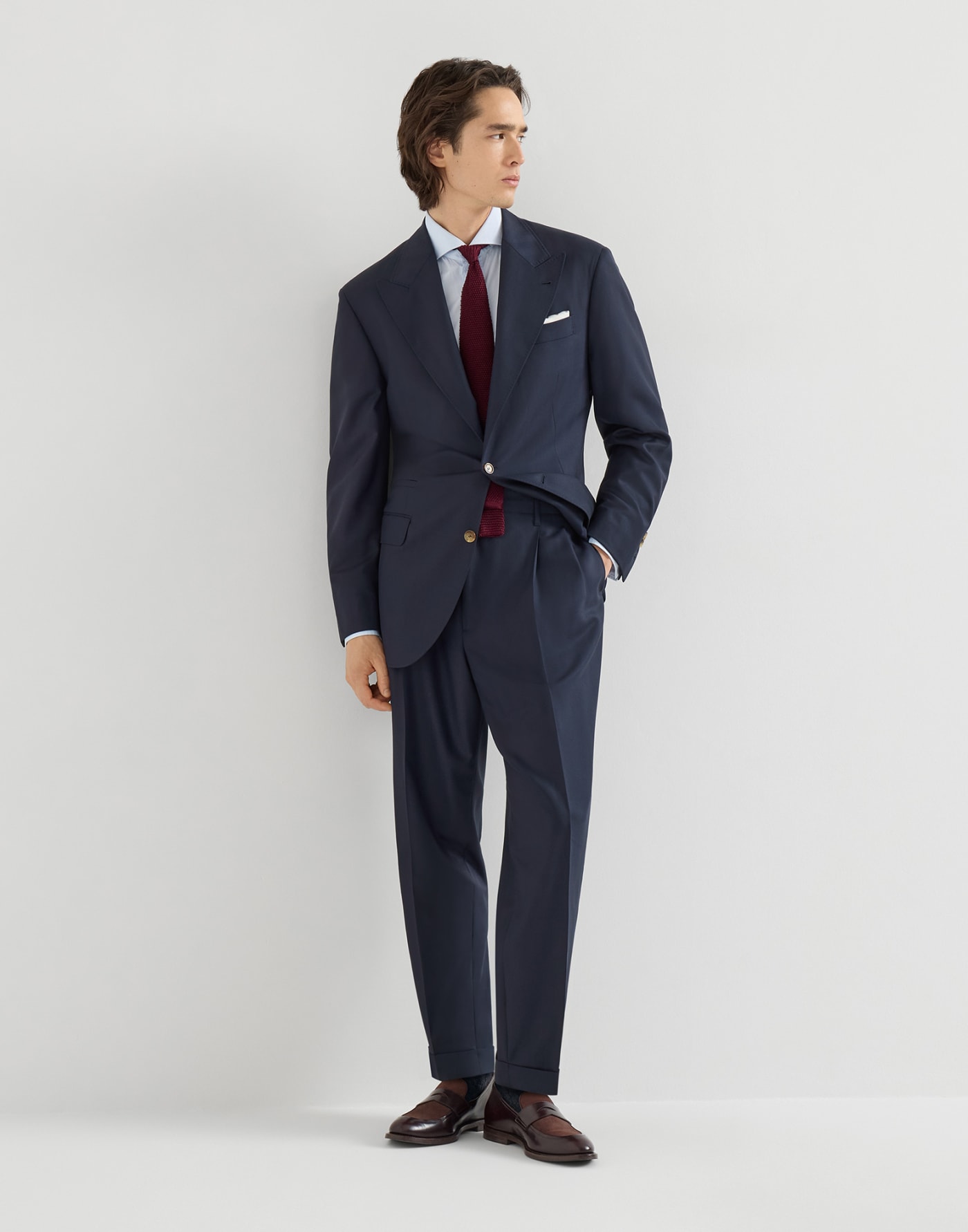 Chevron trousers Navy Blue Man - Brunello Cucinelli