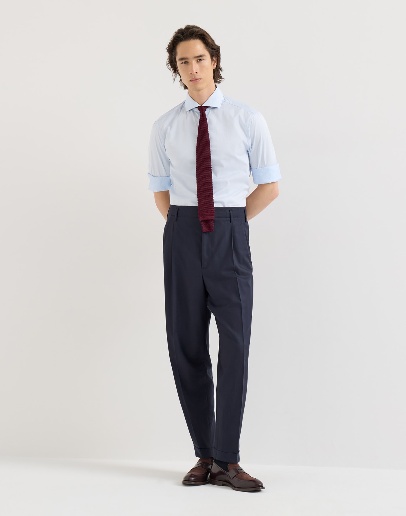Chevron trousers Navy Blue Man - Brunello Cucinelli