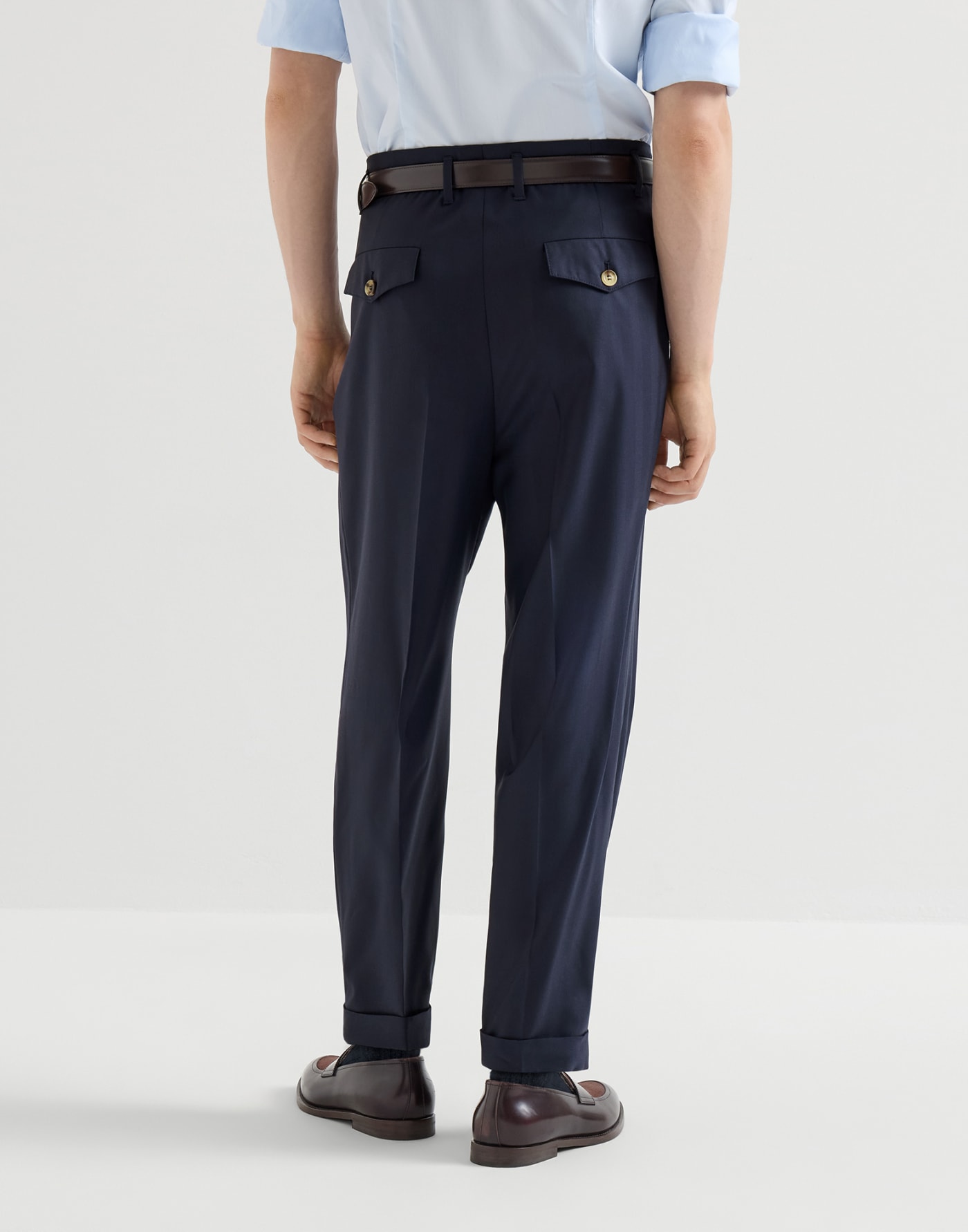 Chevron trousers Navy Blue Man - Brunello Cucinelli