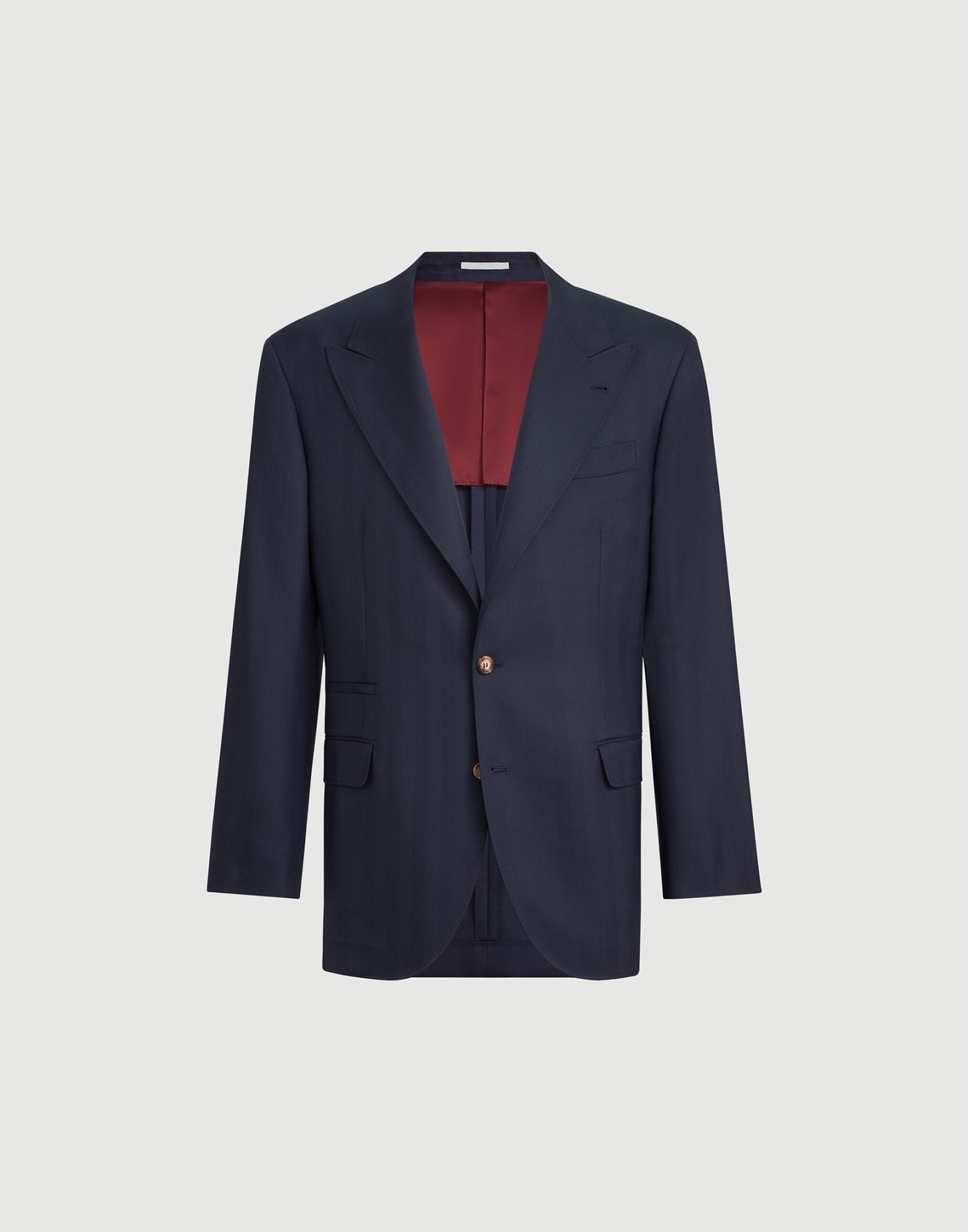Tailor jacket in wool chevron Navy Blue Man - Brunello Cucinelli