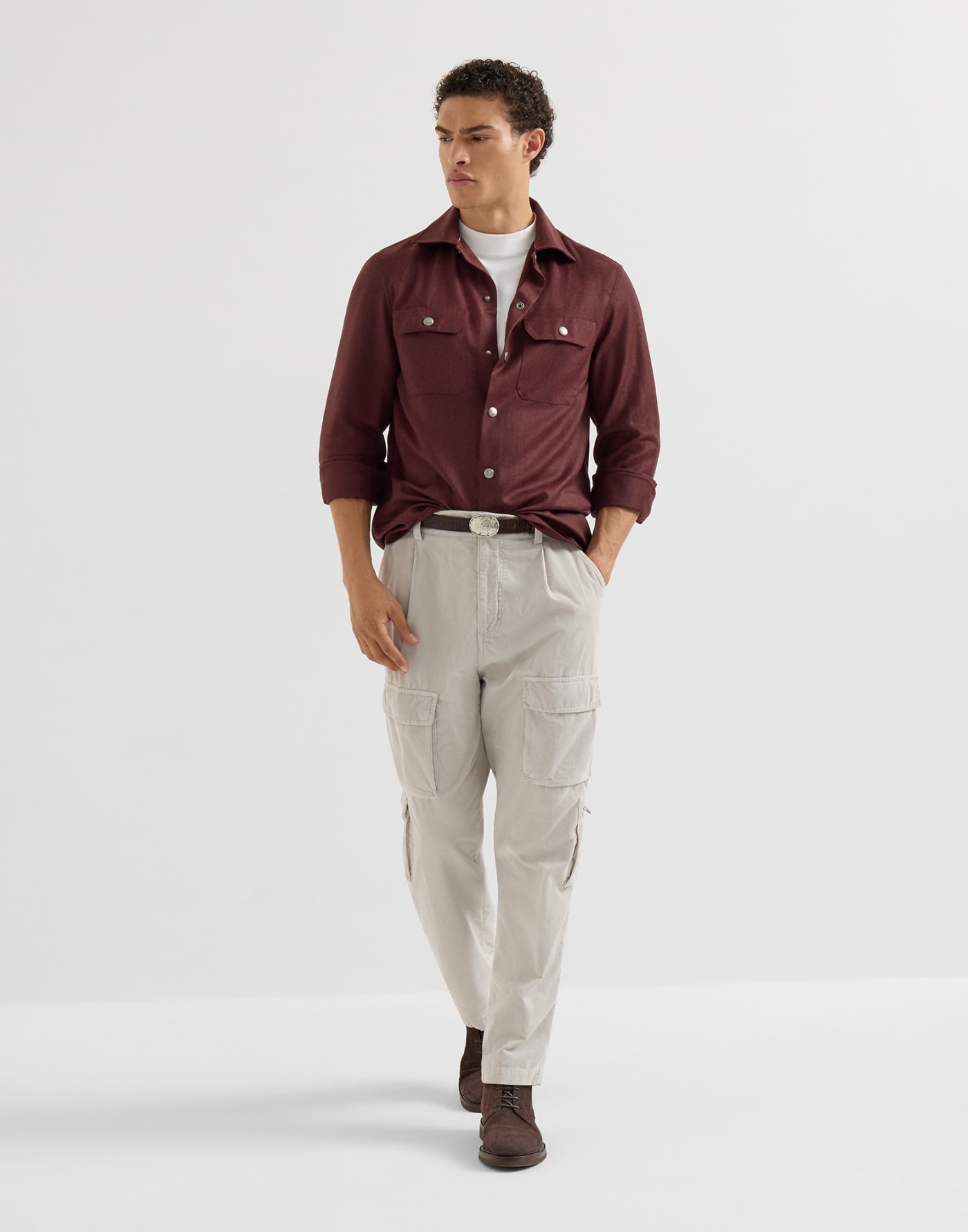 Overshirt with spread collar Lava Man - Brunello Cucinelli