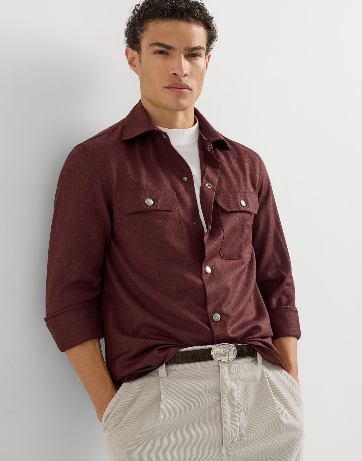 Overshirt with spread collar Lava Man - Brunello Cucinelli