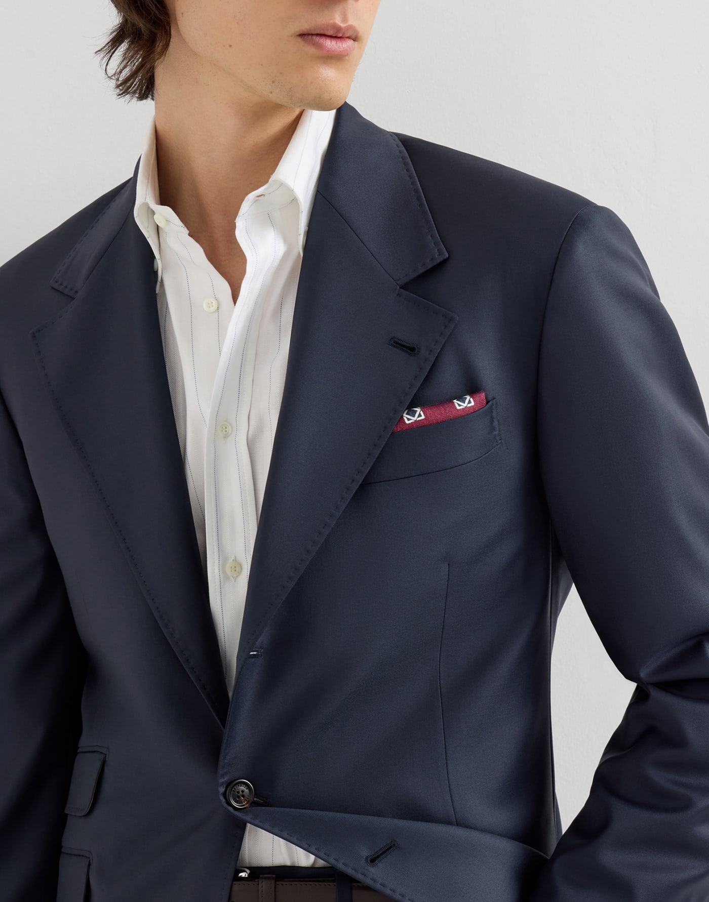 フォーシーズン バタヴィアツイルジャケット ネイビーブルー メンズ - Brunello Cucinelli