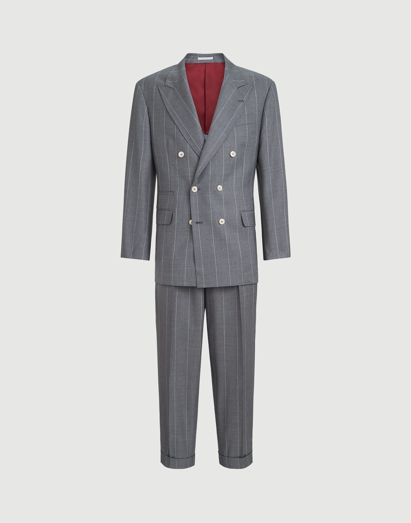 Pinstripe Tailor suit Medium Grey Man - Brunello Cucinelli