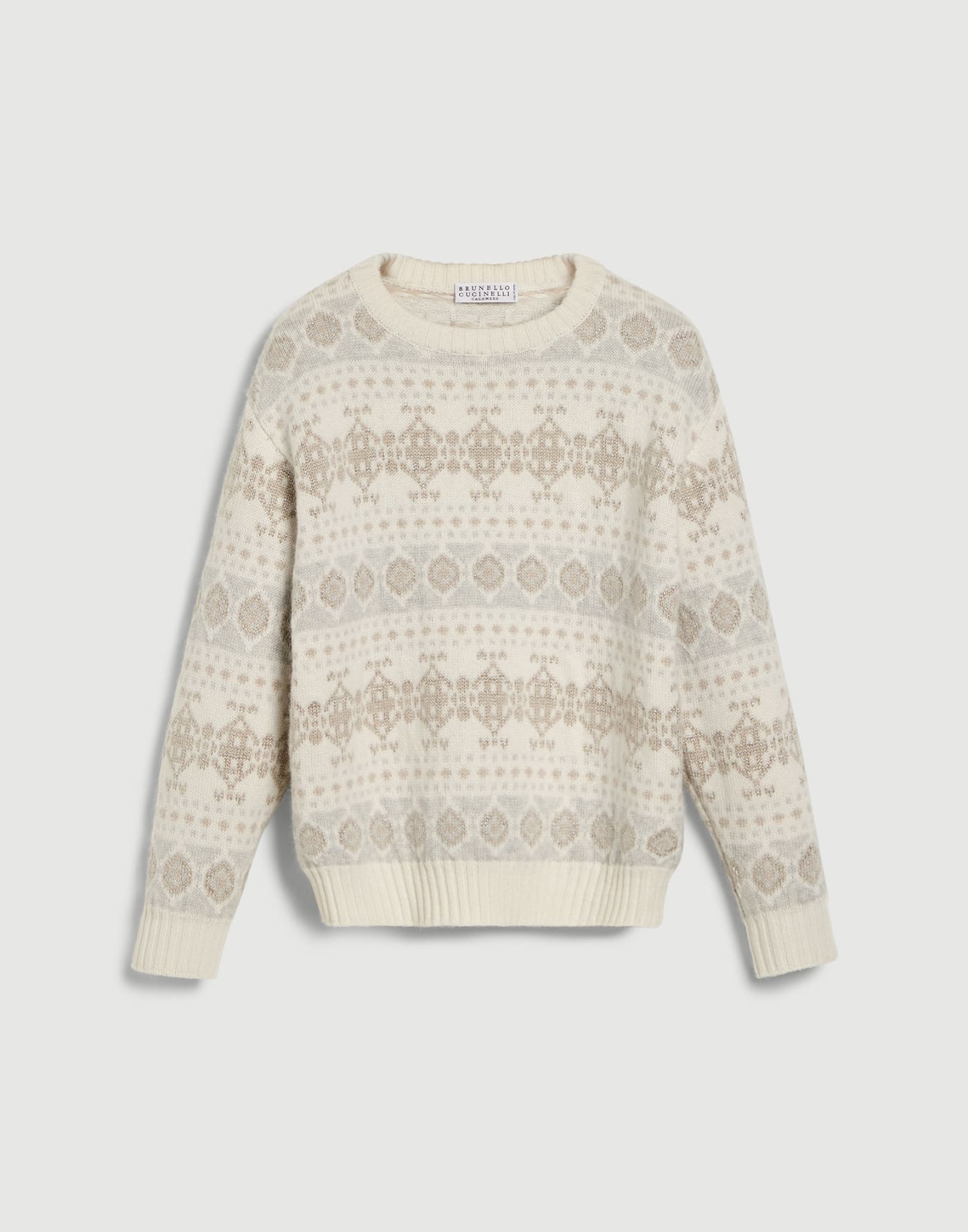 Pullover in Jacquard aus Sparkling-Kaschmir Panama Mädchen - Brunello Cucinelli