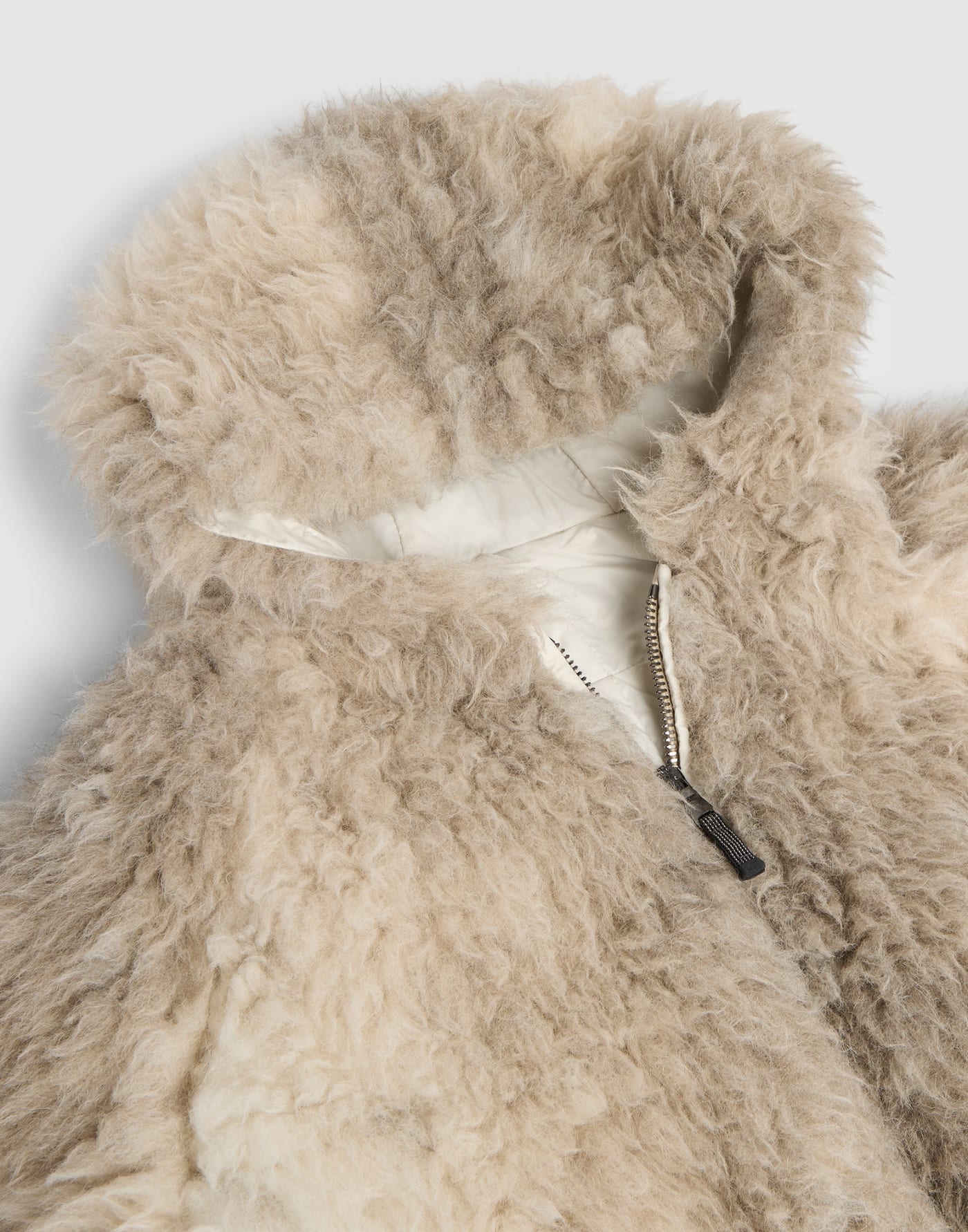 Fluffy-Jacke mit Monili Warmes Beige Mädchen - Brunello Cucinelli