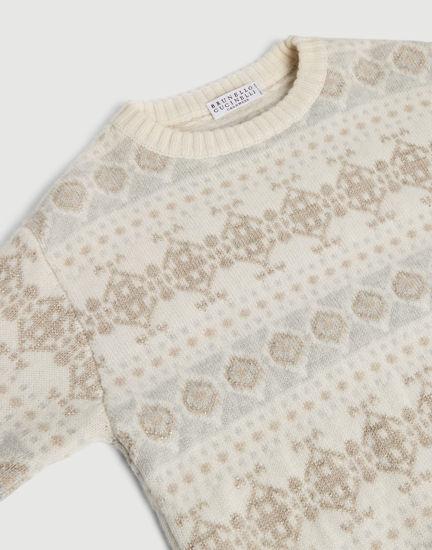 Pullover in Jacquard aus Sparkling-Kaschmir Panama Mädchen - Brunello Cucinelli