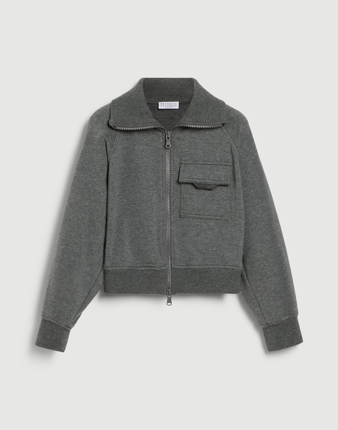 Lightweight French terry sweatshirt Dark Grey Girls - Brunello Cucinelli