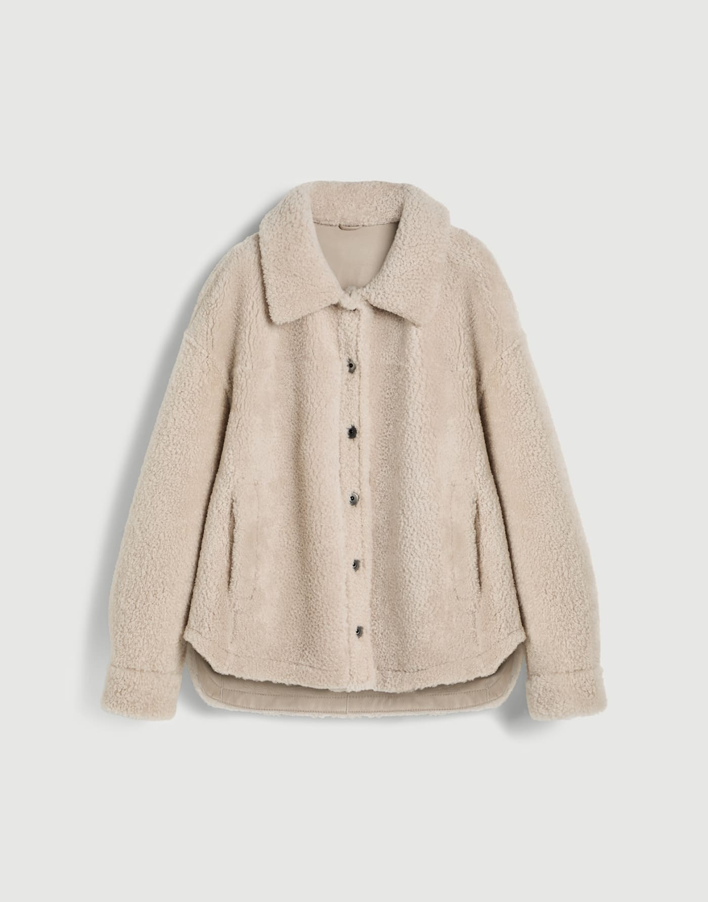 剪羊毛外套 奶油色 女童 - Brunello Cucinelli