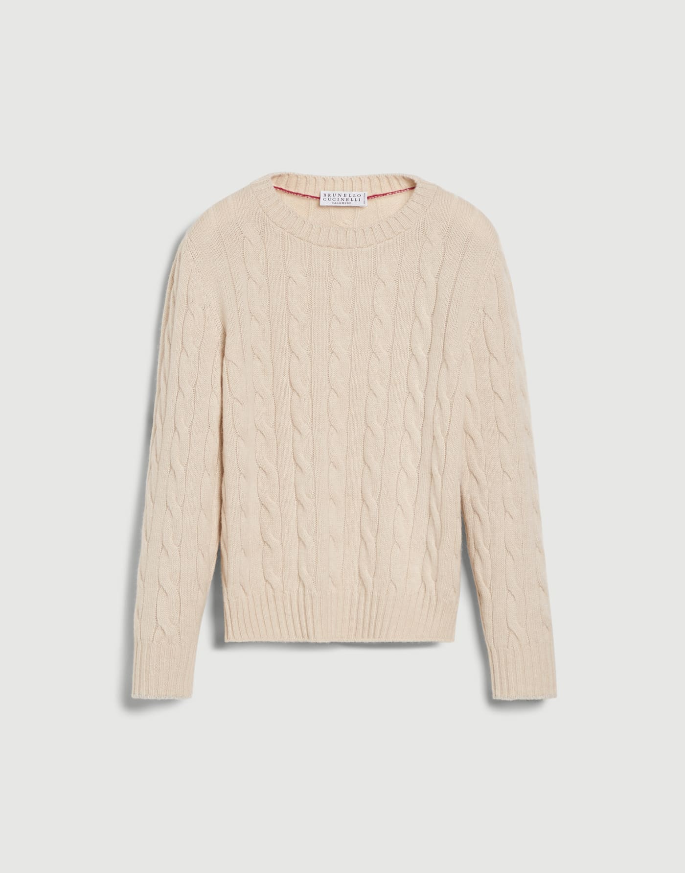 Pullover aus Kaschmir in Zopfstrick Champagner Jungen - Brunello Cucinelli