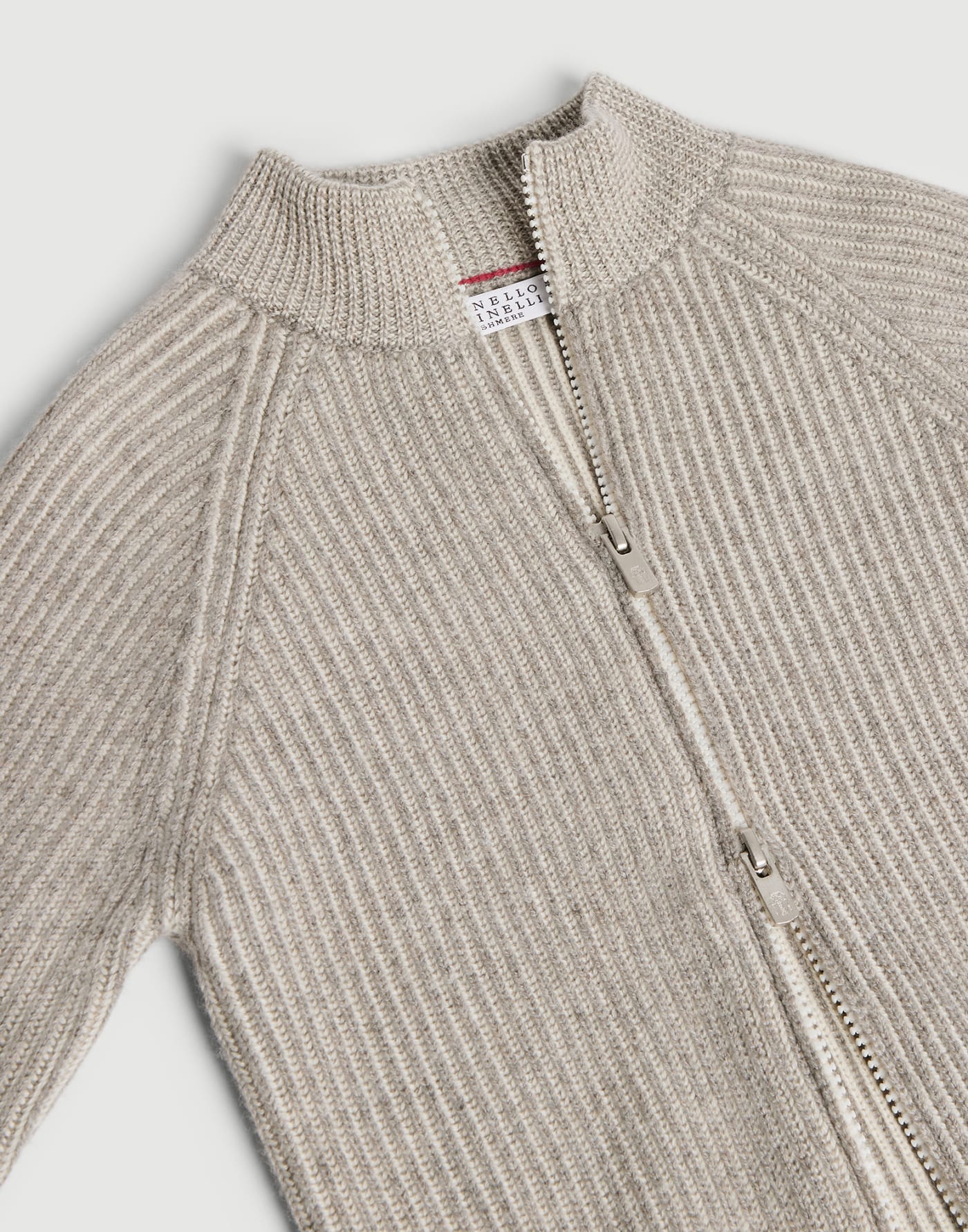 Cashmere cardigan with zipper Stone Grey Boys - Brunello Cucinelli