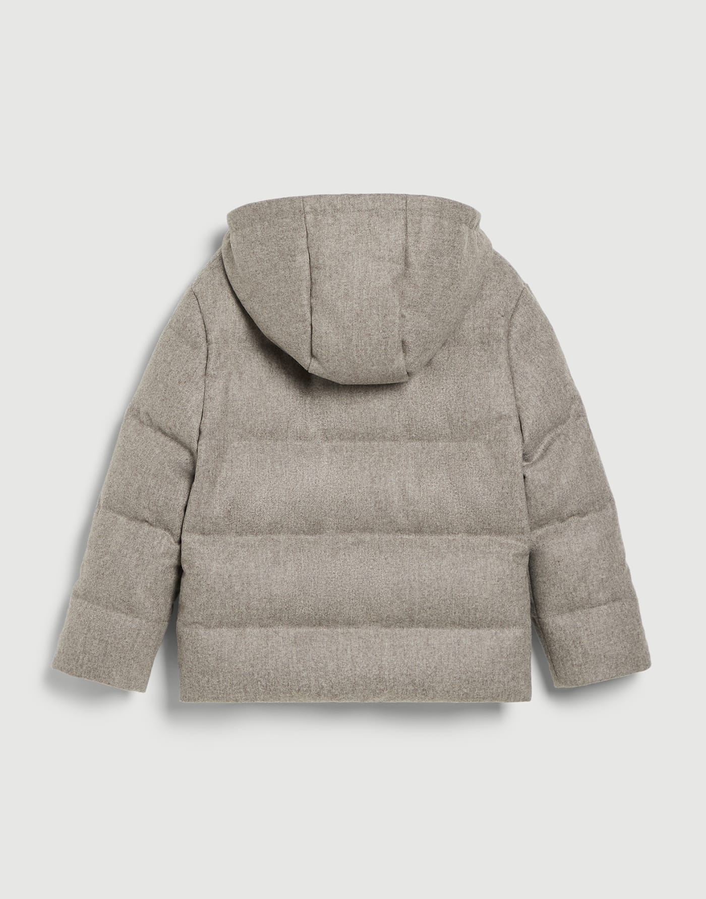 Virgin wool flannel down jacket Stone Grey Boys - Brunello Cucinelli
