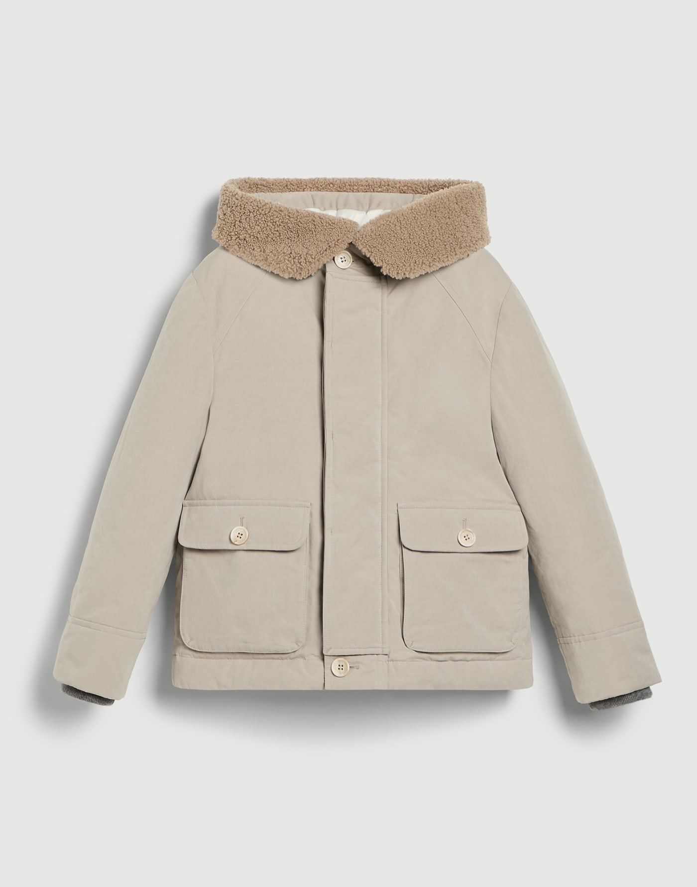 Daunenparka aus Baumwollstoff Beige Jungen - Brunello Cucinelli