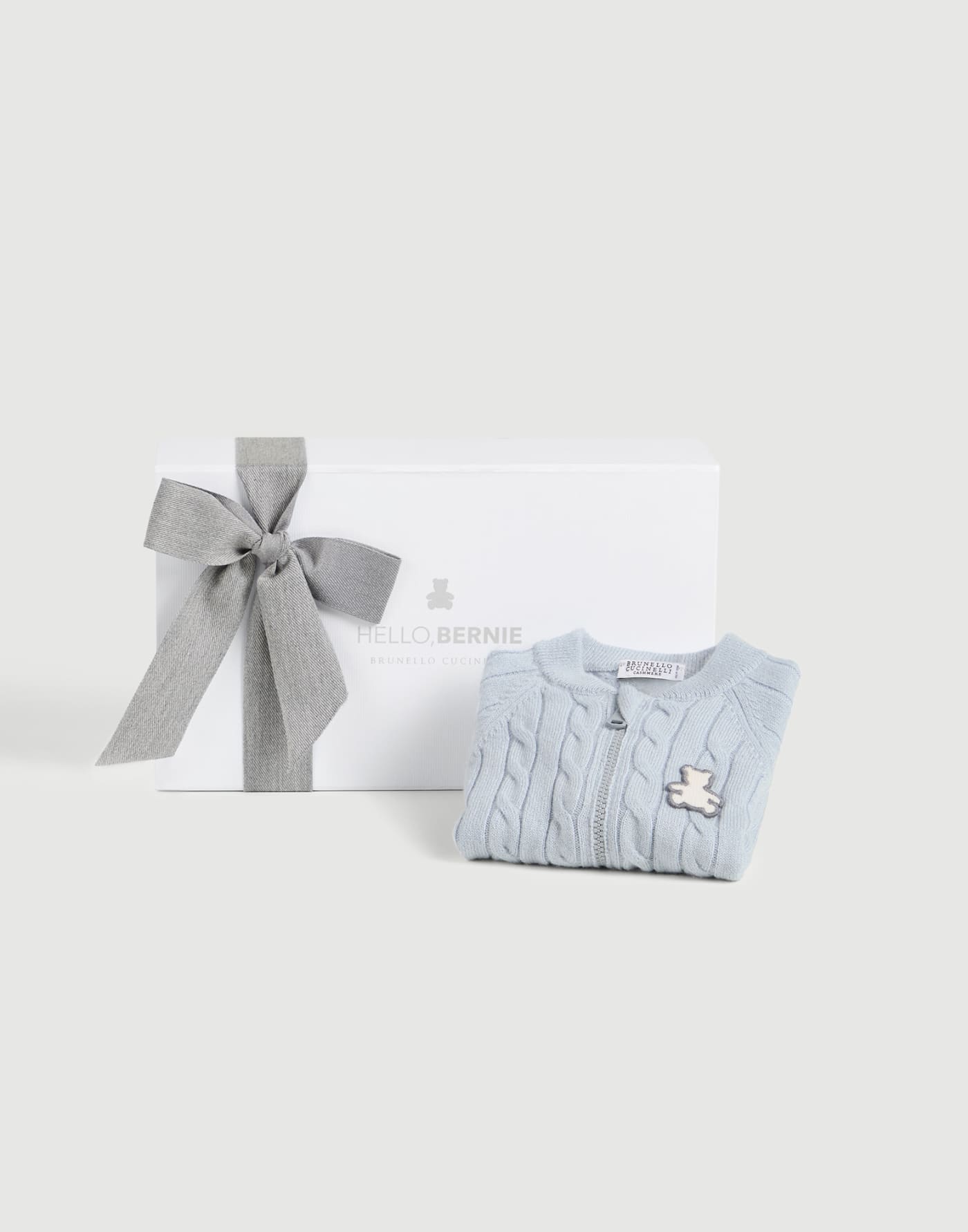 Baby Bernie麻花紋針織衫 淺天藍 嬰幼兒 - Brunello Cucinelli
