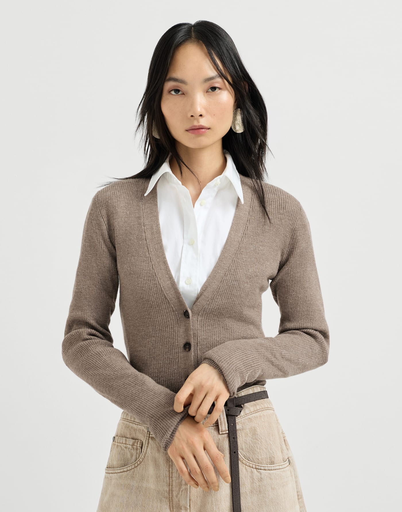 Sparkling cashmere cardigan Rope Woman - Brunello Cucinelli