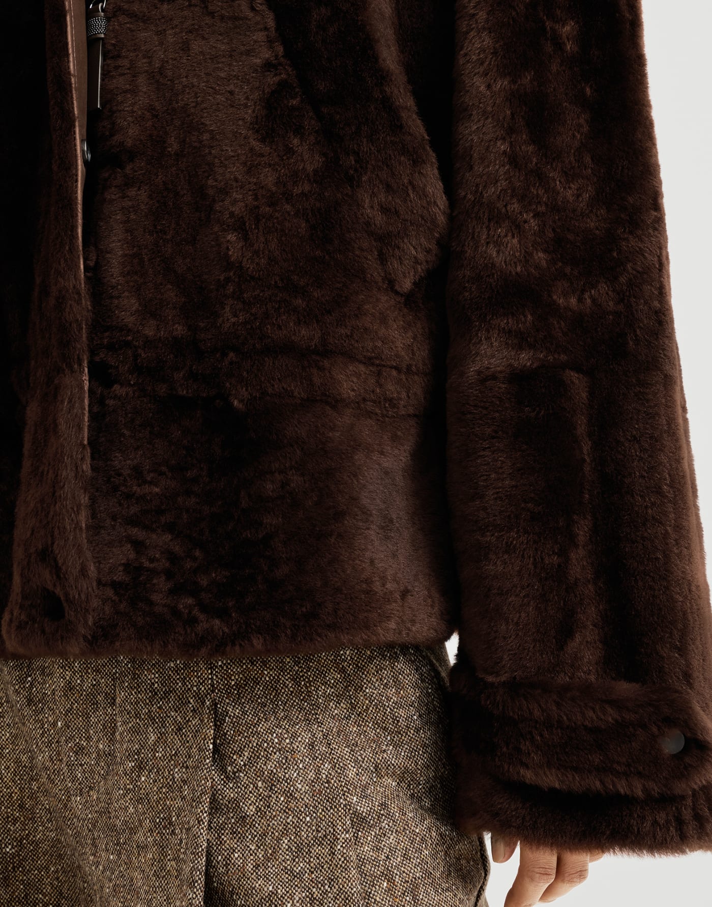 Shearling outerwear Brown Gianduia Woman - Brunello Cucinelli