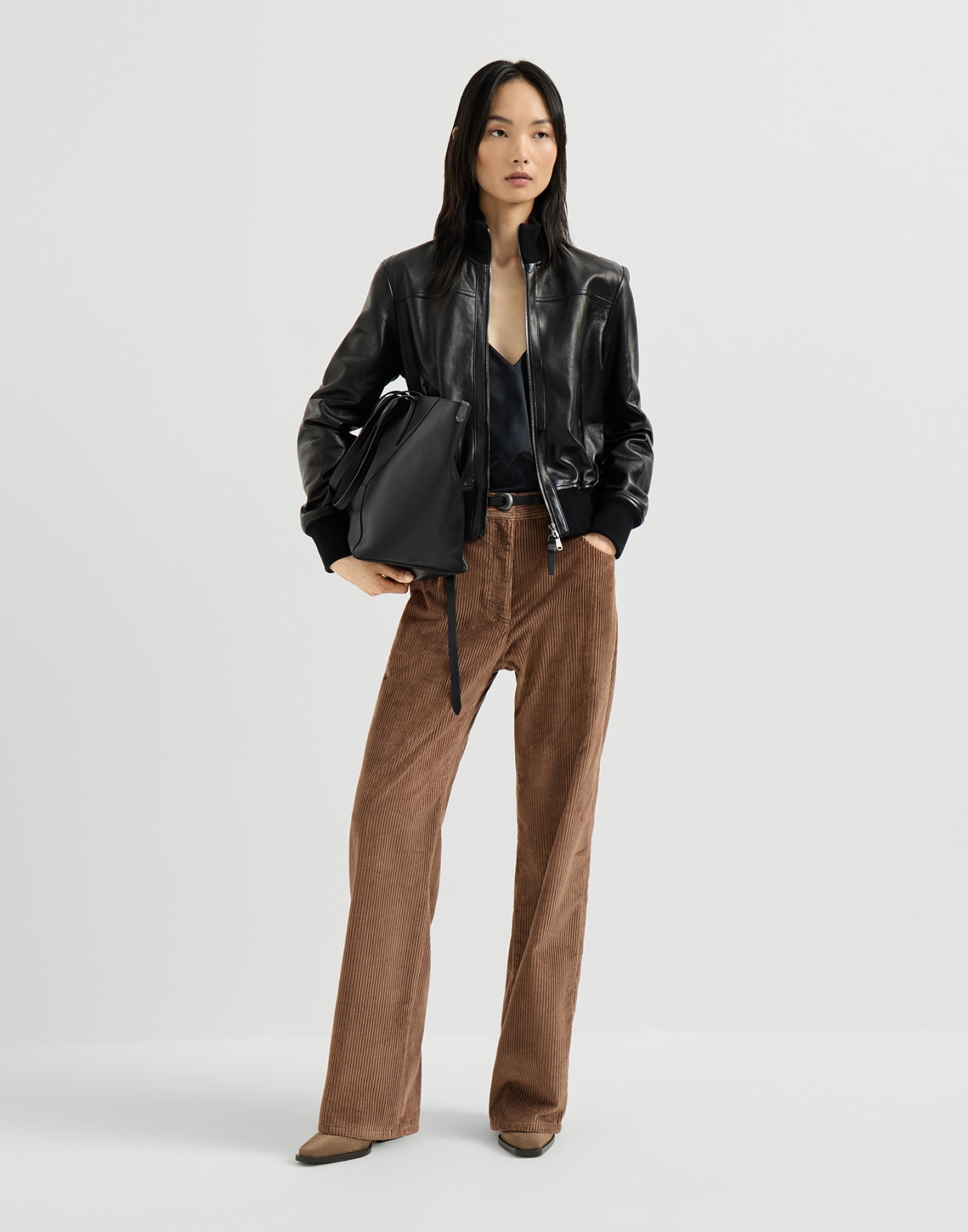 Stretch silk satin camisole Black Woman - Brunello Cucinelli