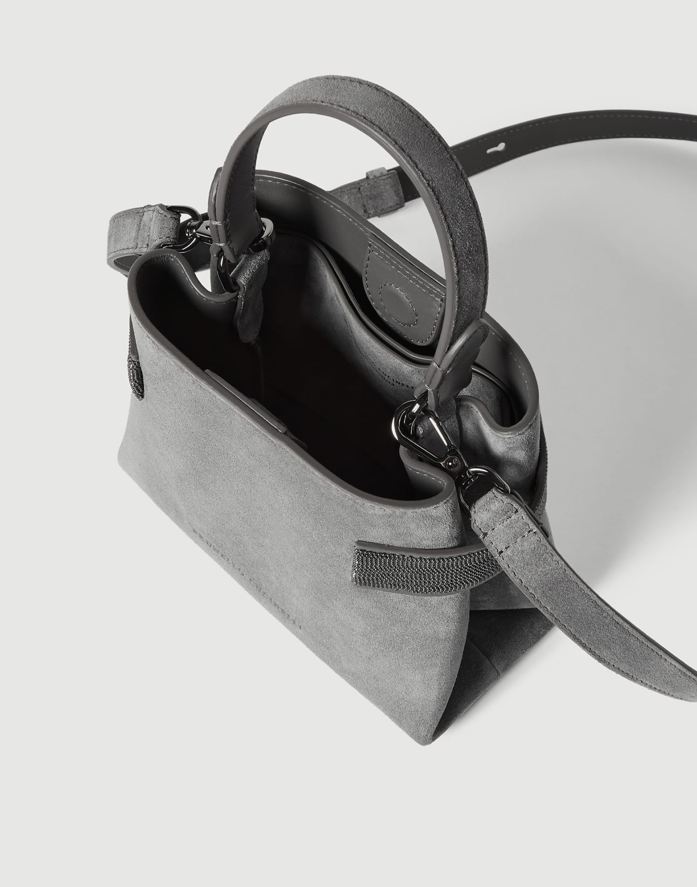 Small Top-Handle Essence bag Stone Grey Woman - Brunello Cucinelli