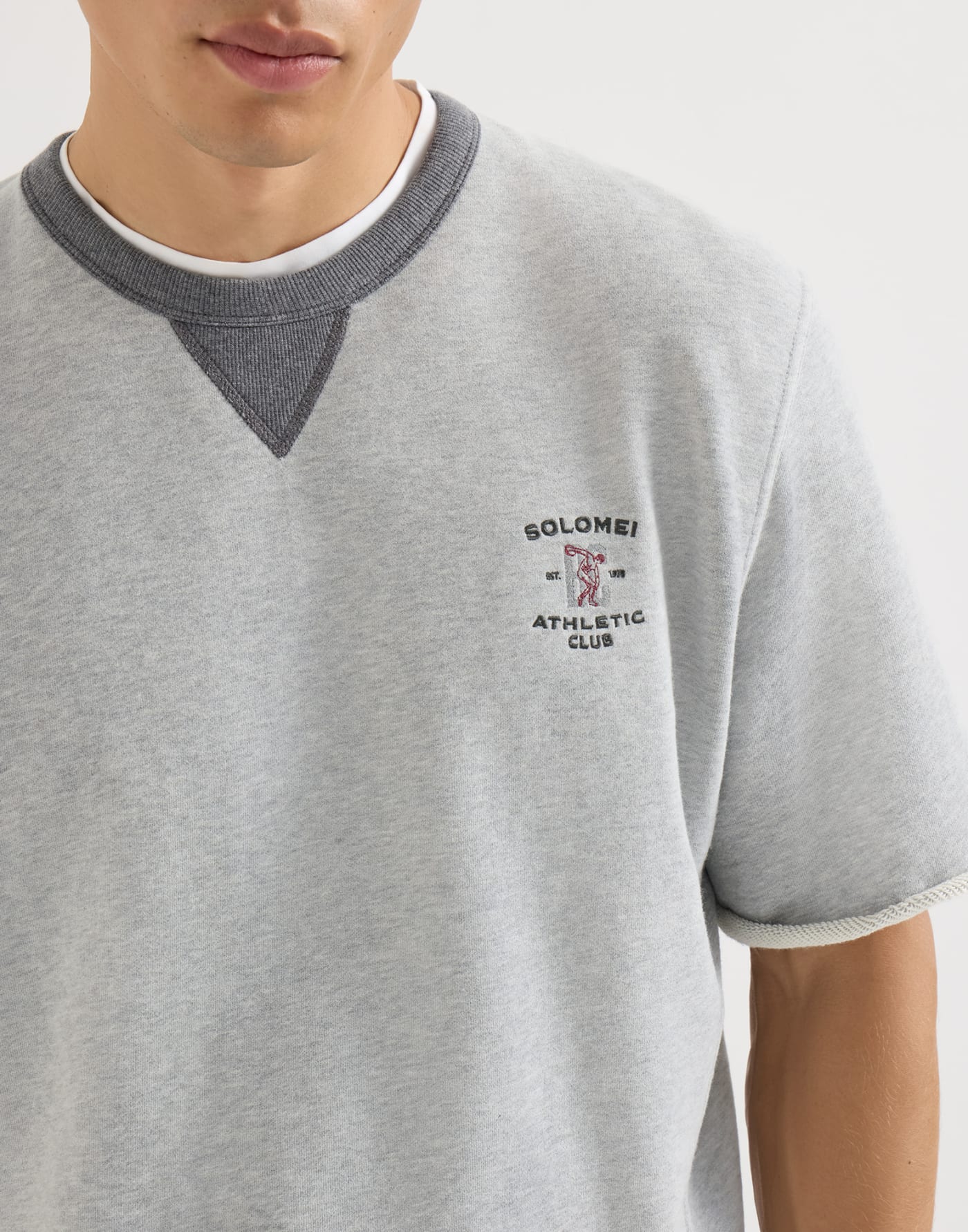 Sweatshirt mit Stickerei Grau Herren - Brunello Cucinelli