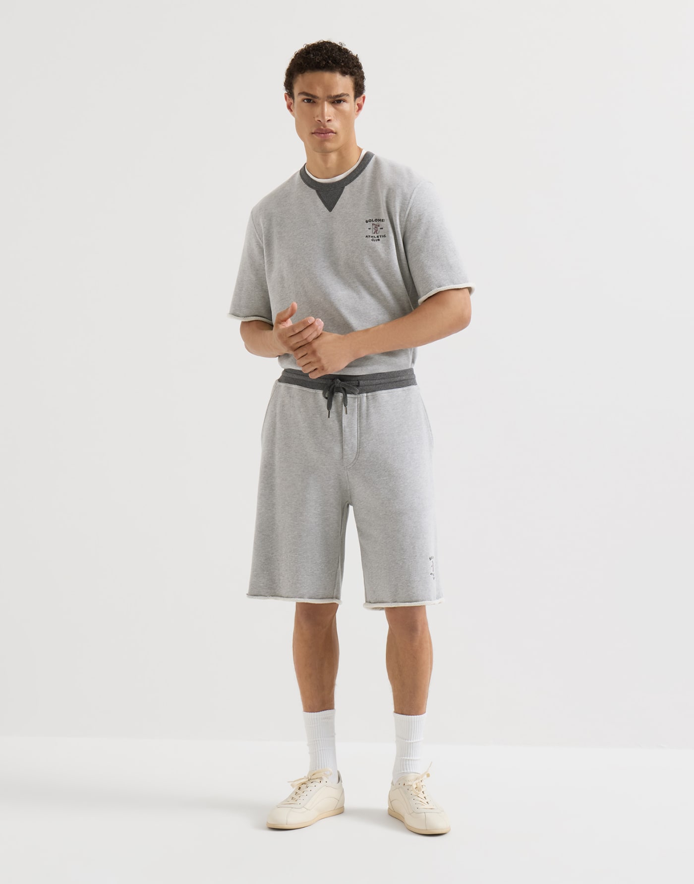 Sweatshirt mit Stickerei Grau Herren - Brunello Cucinelli