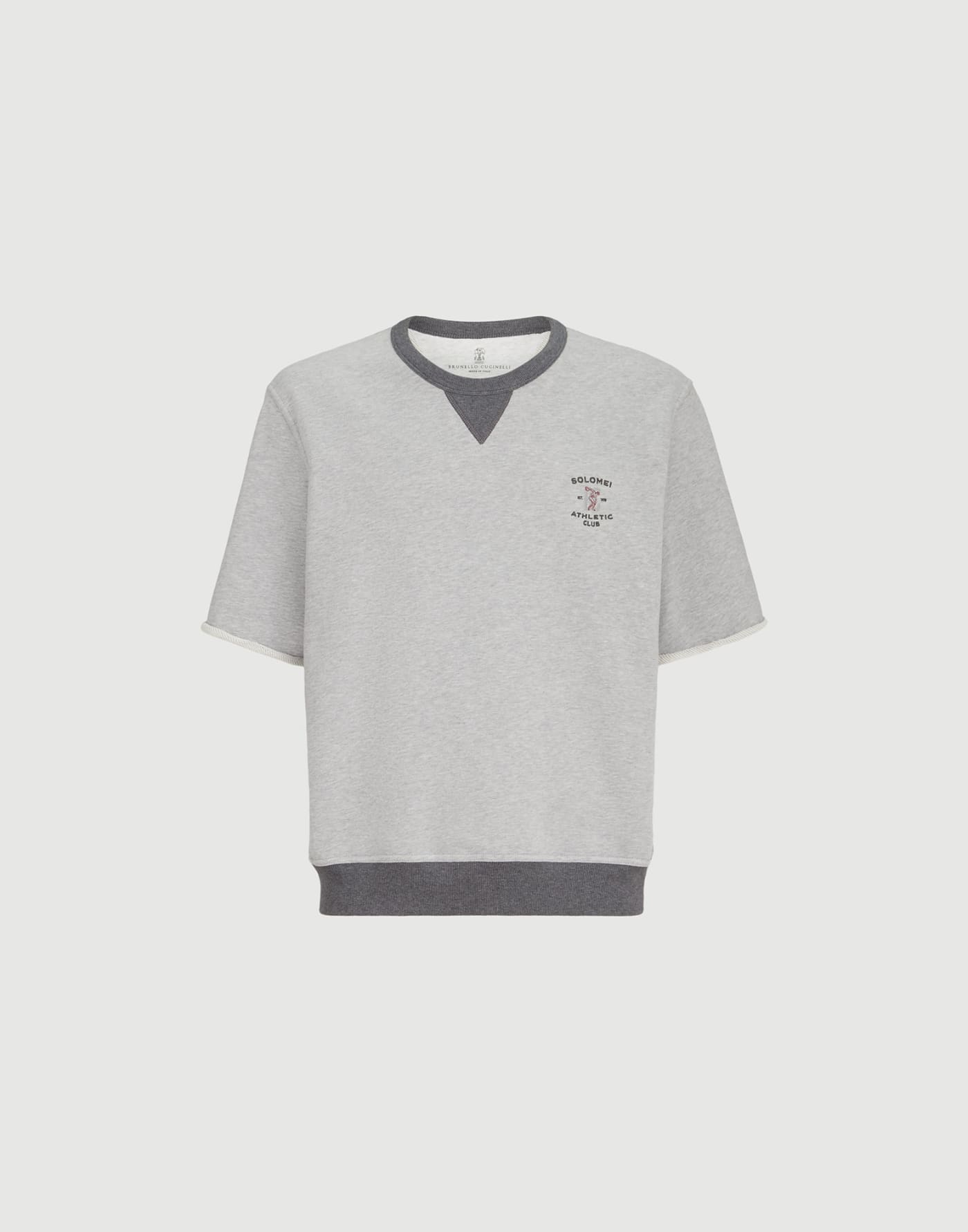 Sweatshirt mit Stickerei Grau Herren - Brunello Cucinelli