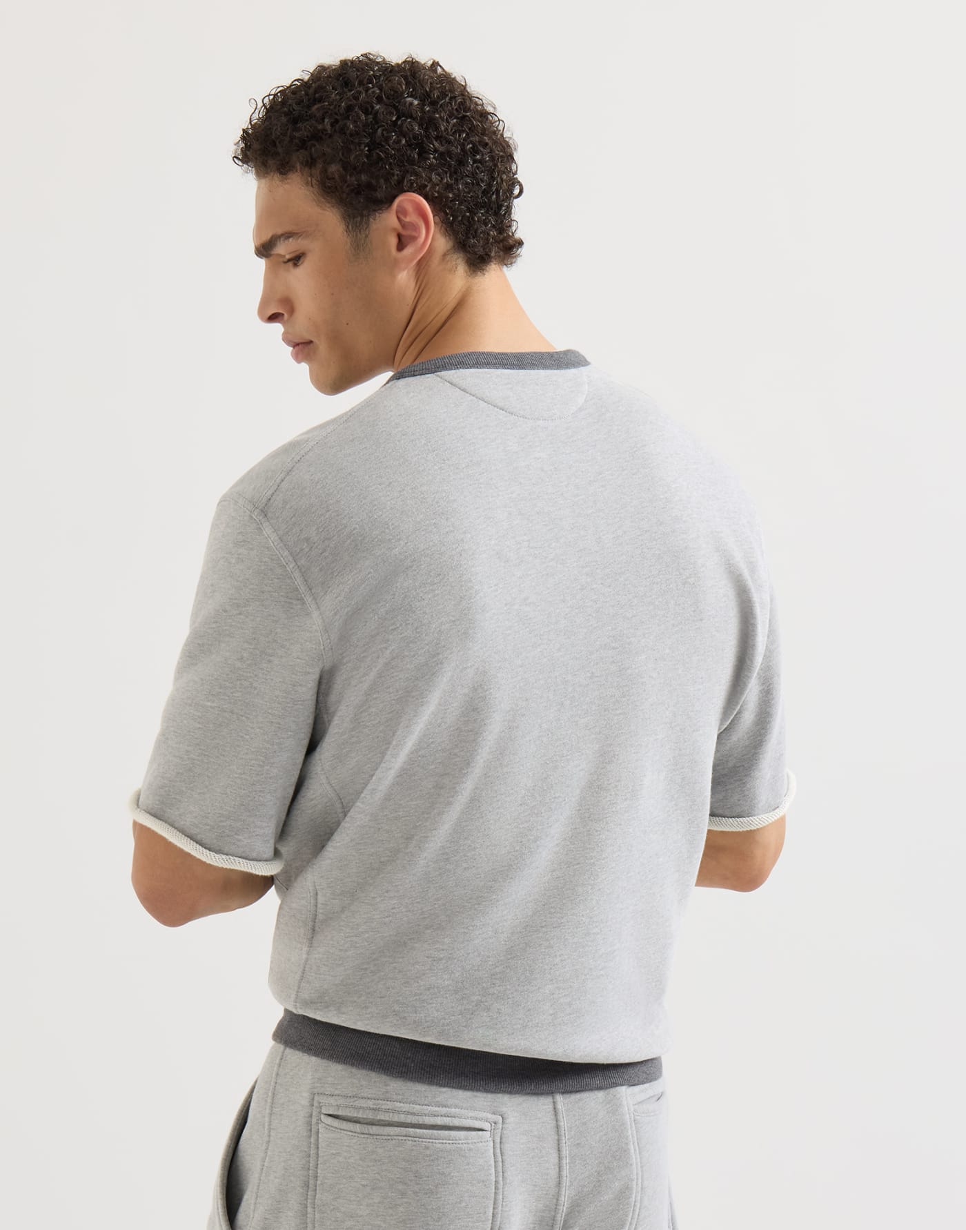 Sweatshirt mit Stickerei Grau Herren - Brunello Cucinelli