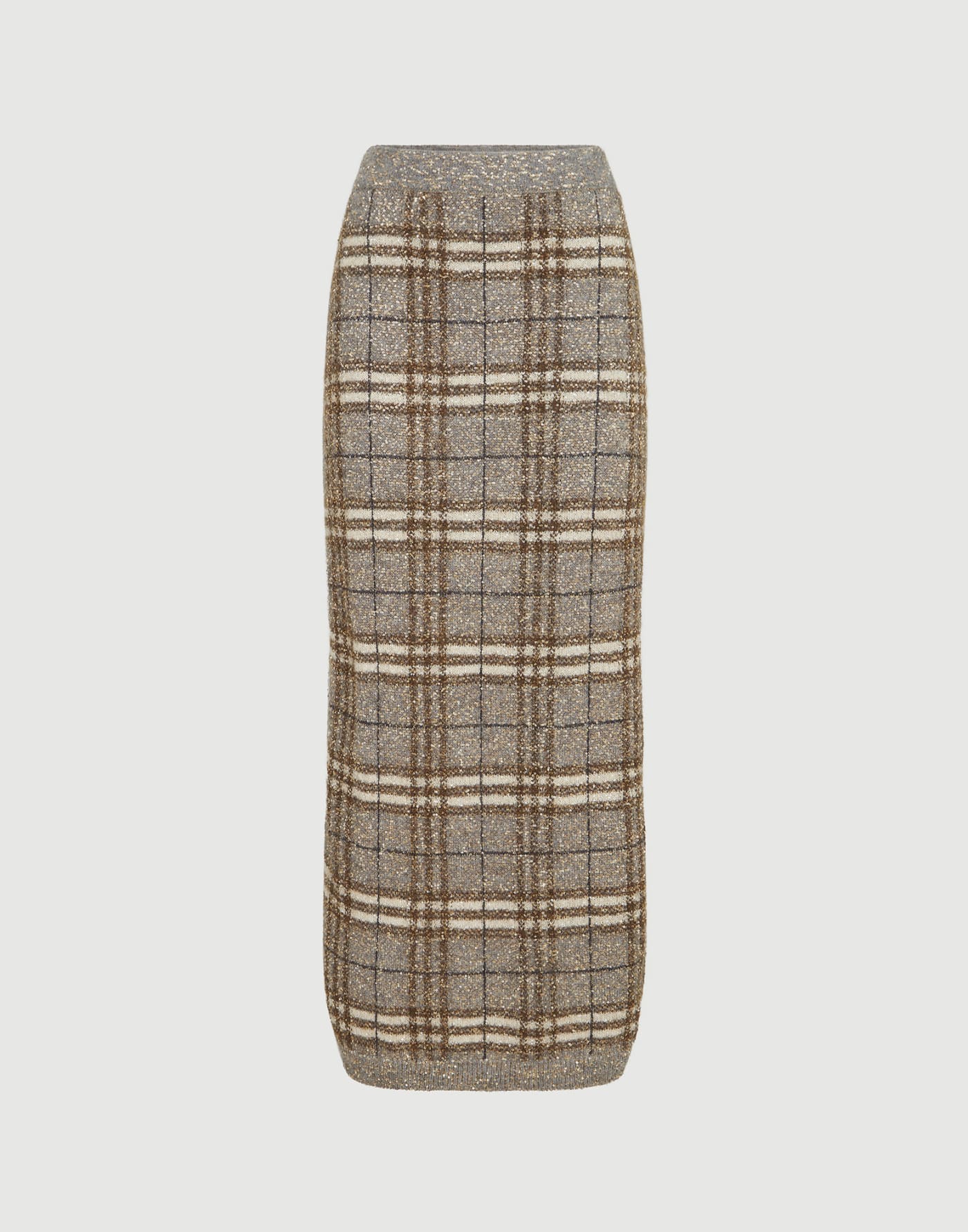 Dazzling Prince of Wales skirt Light Brown Woman - Brunello Cucinelli