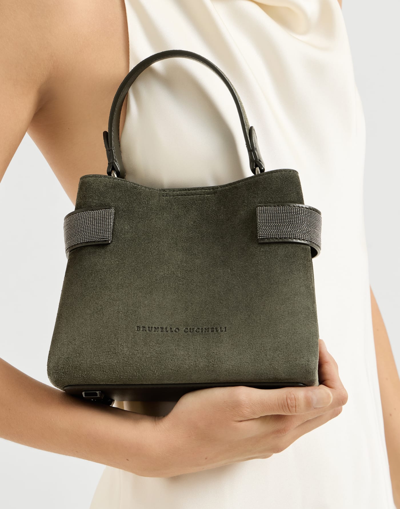 Small Top-Handle Essence bag Green Woman - Brunello Cucinelli