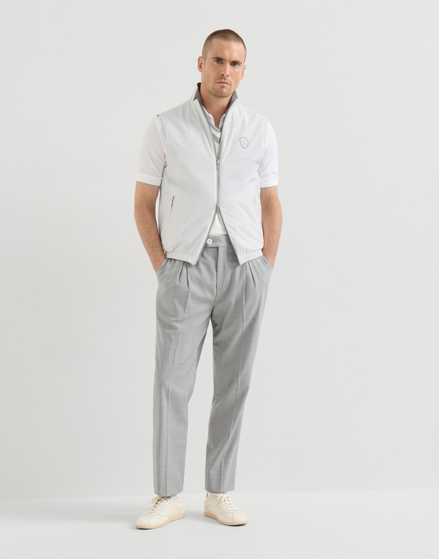 Reversible nylon vest Off-White Man - Brunello Cucinelli