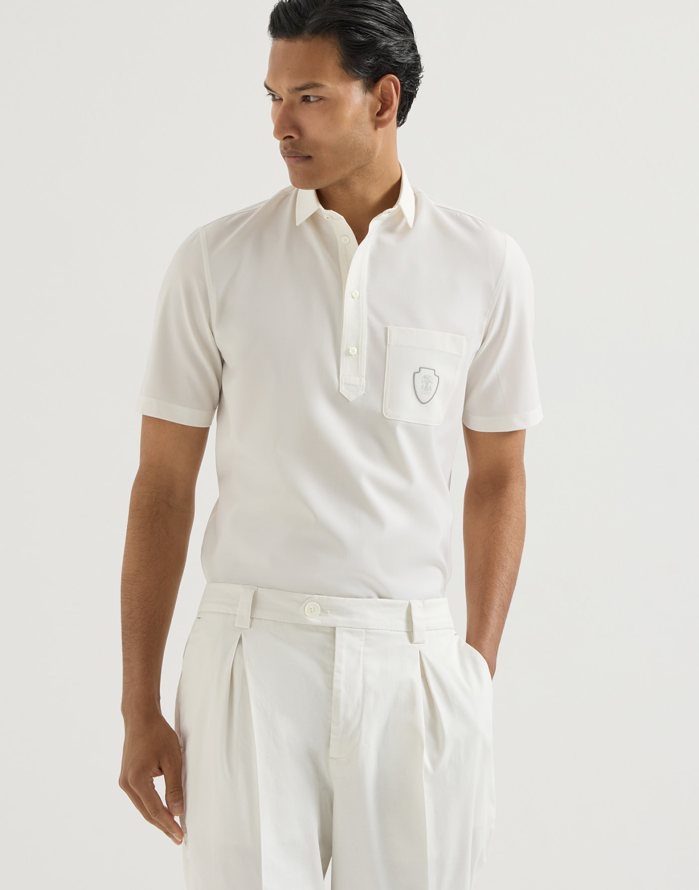 Polo mit Logo Weiß Herren - Brunello Cucinelli