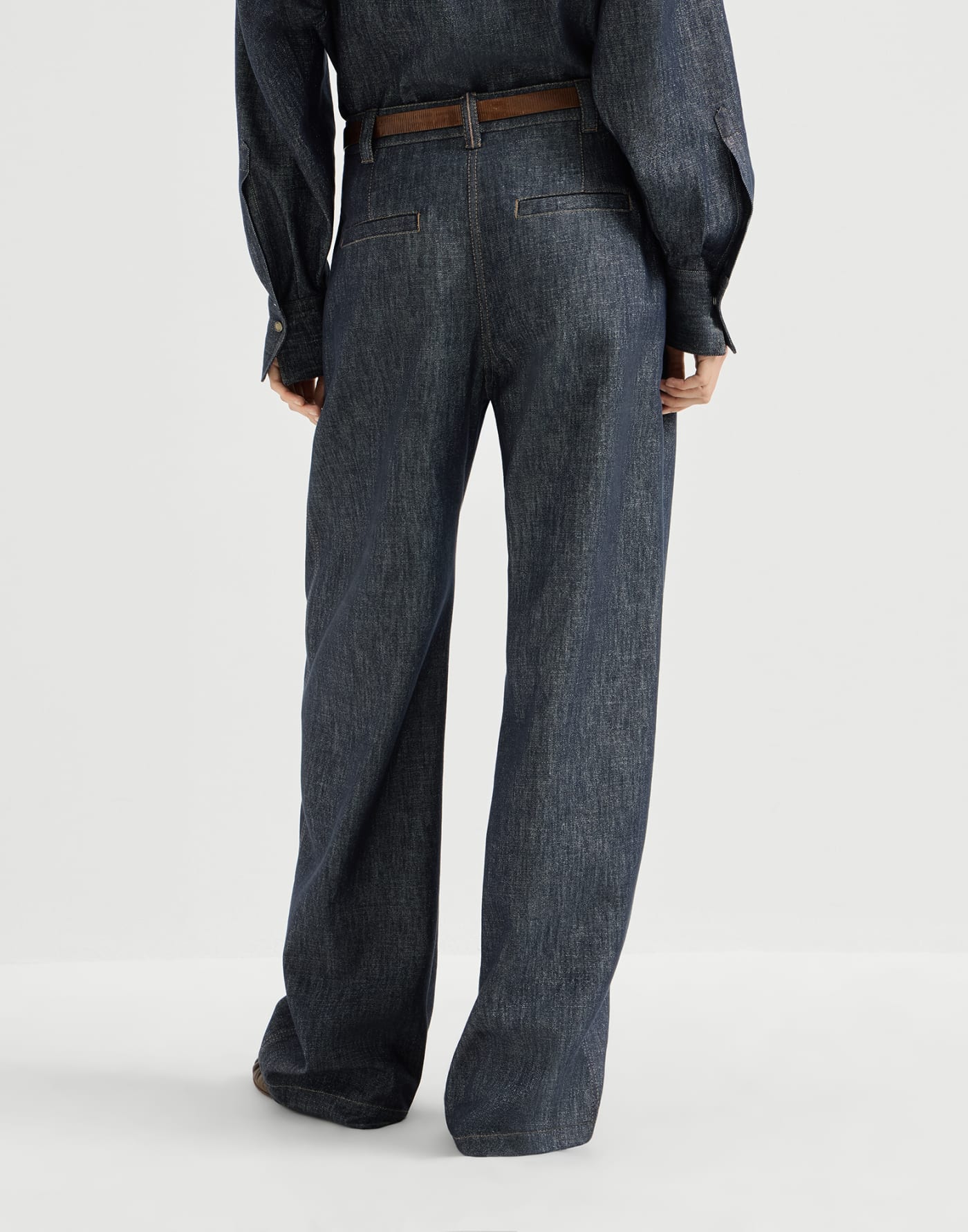 Loose Curved trousers Denim Woman - Brunello Cucinelli
