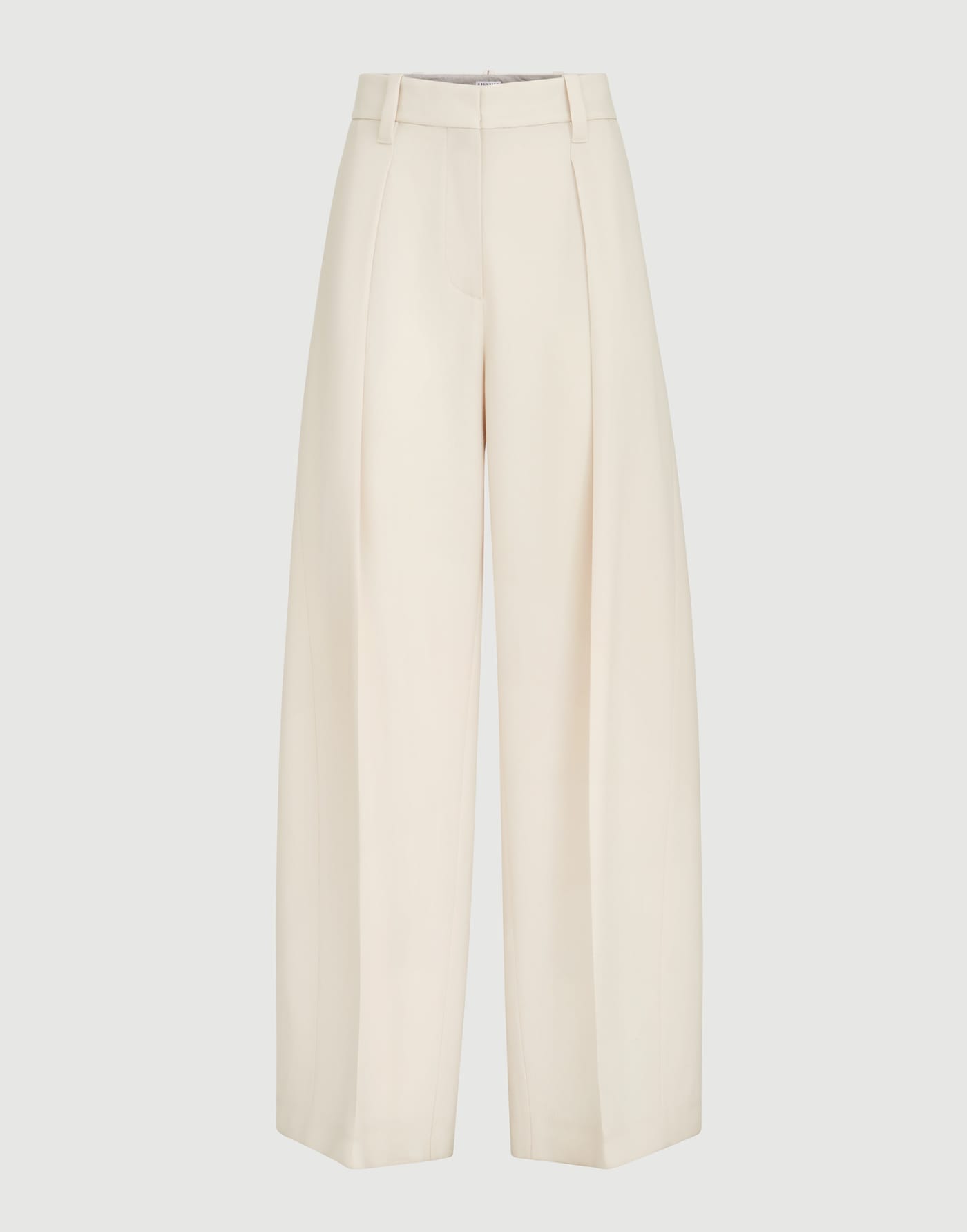 Pantalone Pleated Barrel Latte Donna - Brunello Cucinelli