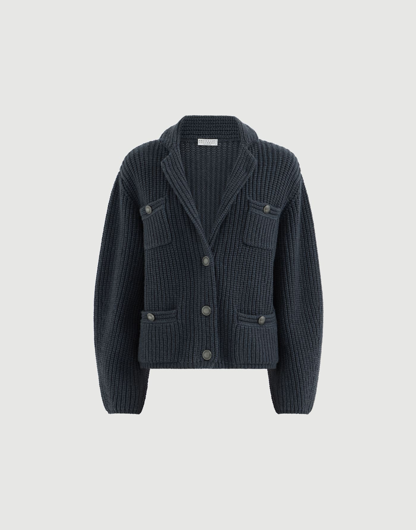 Cashmere Feather yarn cardigan Blue Woman - Brunello Cucinelli