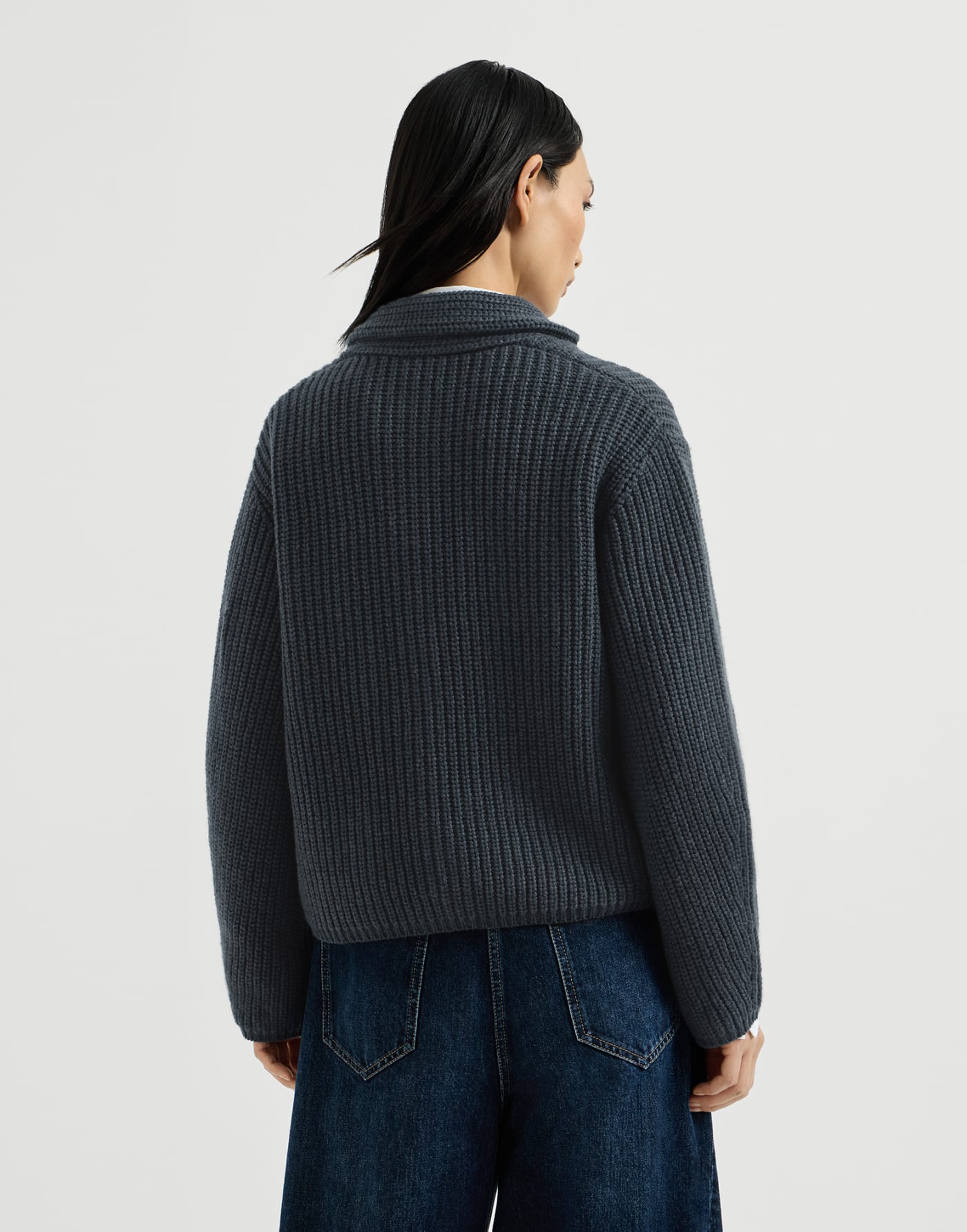 Cashmere Feather yarn cardigan Blue Woman - Brunello Cucinelli