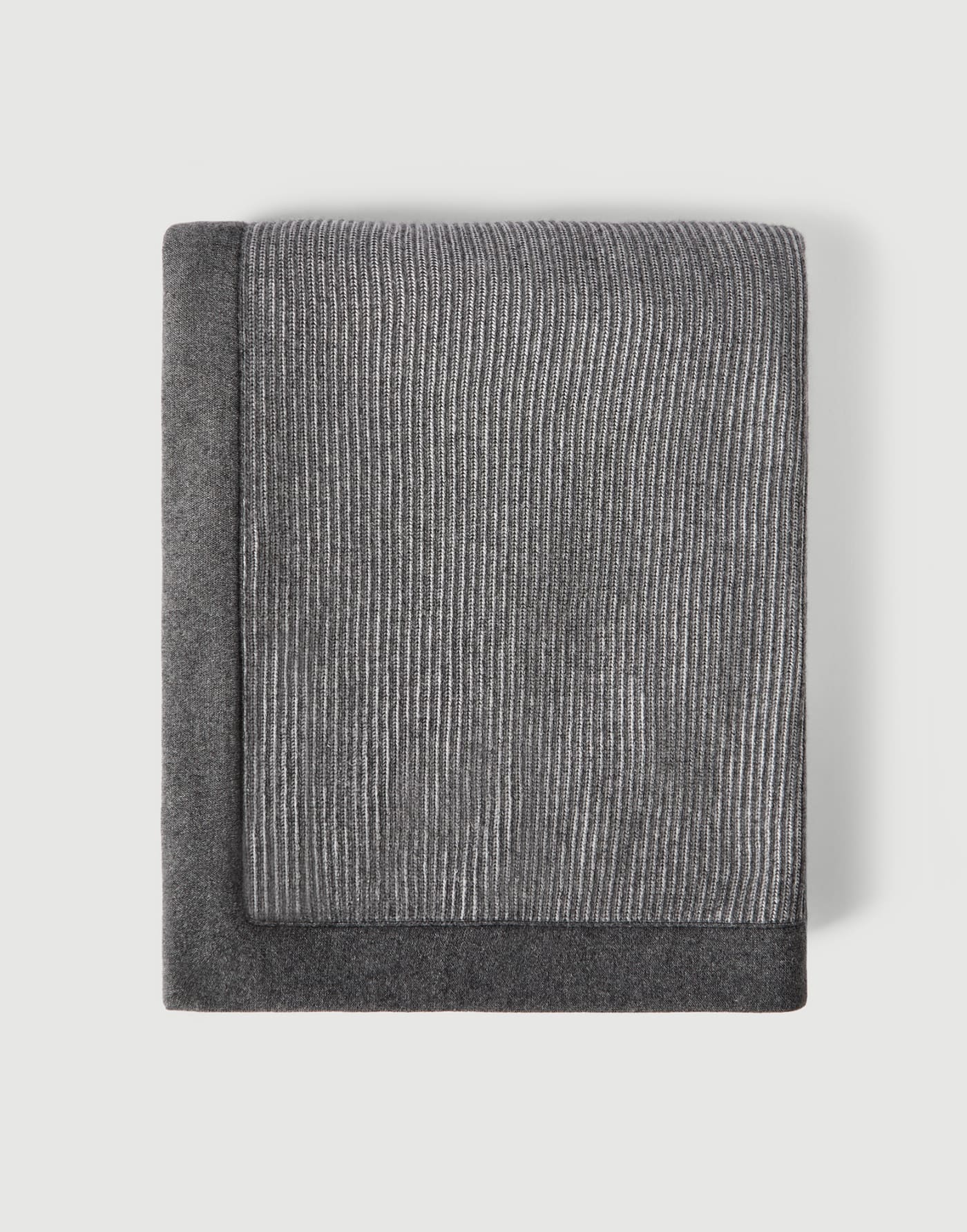 Coperta in cashmere con bordo in contrasto Piombo Lifestyle - Brunello Cucinelli
