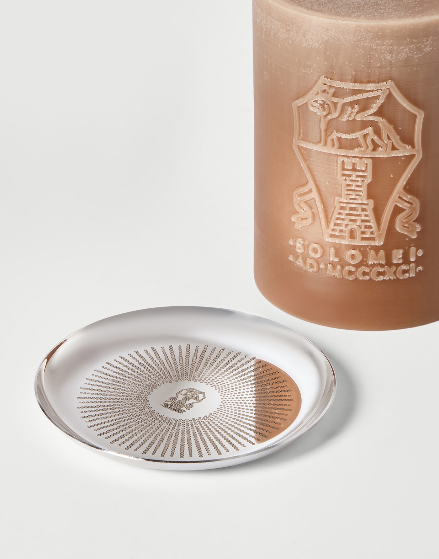 Kerze mit Basis aus Stahl Beige Lifestyle - Brunello Cucinelli