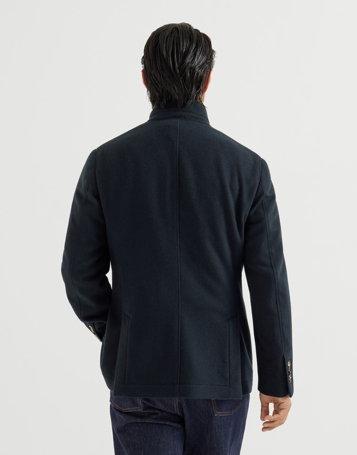 Blazer-style outerwear Navy Blue Man - Brunello Cucinelli