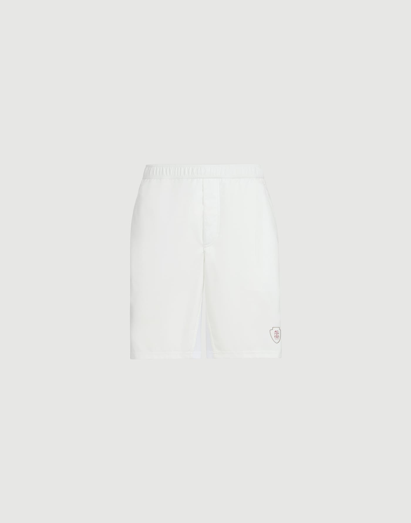 Nylon shorts with logo White Man - Brunello Cucinelli