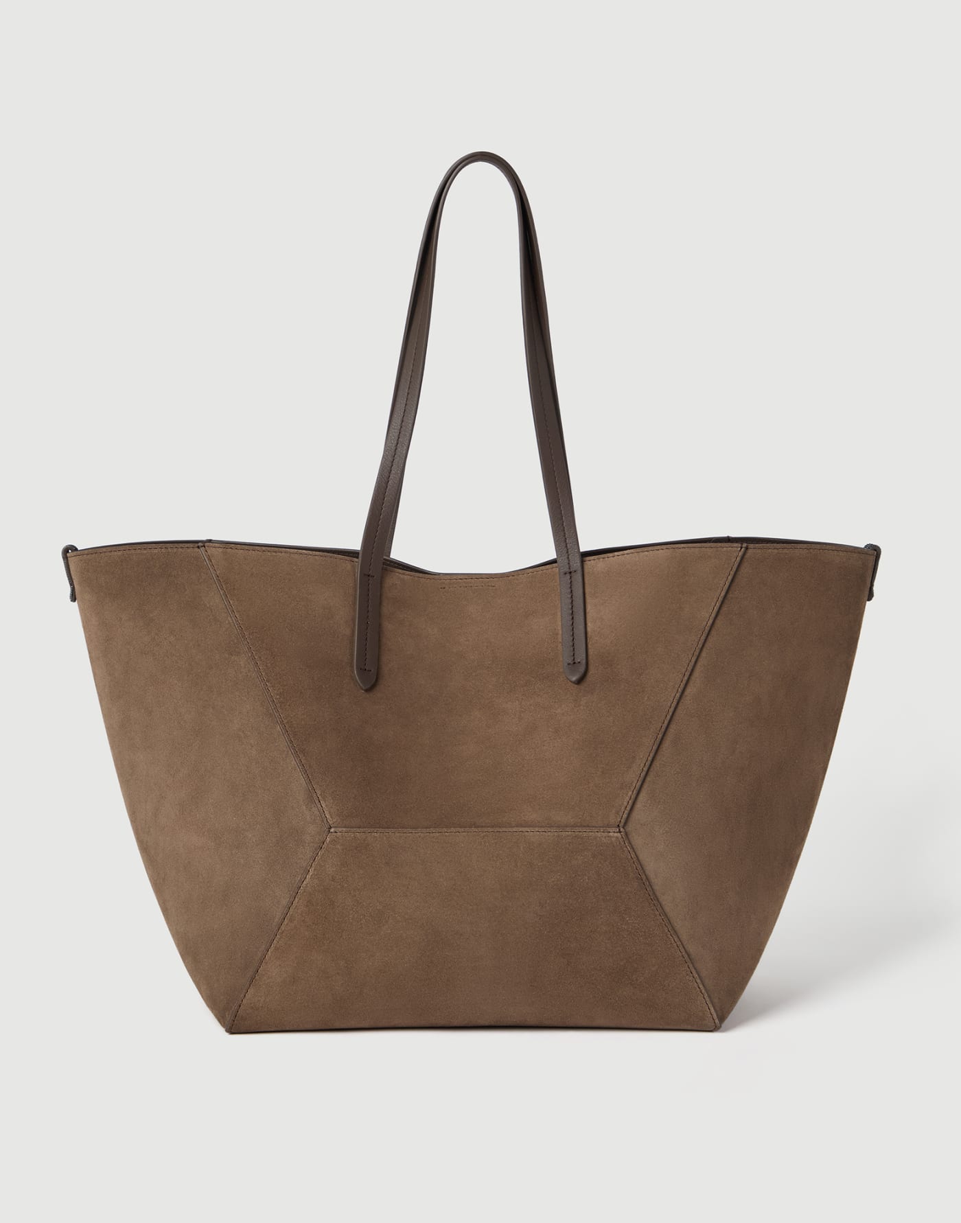 Borsa BC Duo large in camoscio Corteccia Donna - Brunello Cucinelli